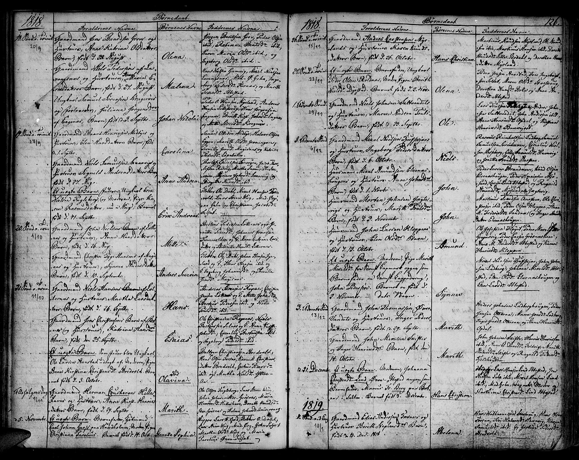 Ibestad sokneprestembete, SATØ/S-0077/H/Ha/Haa/L0004kirke: Parish register (official) no. 4, 1801-1824, p. 126