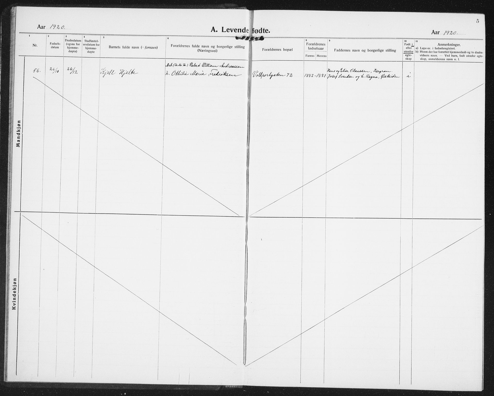 Østre Fredrikstad prestekontor Kirkebøker, AV/SAO-A-10907/G/Ga/L0003: Parish register (copy) no. 3, 1920-1940, p. 5