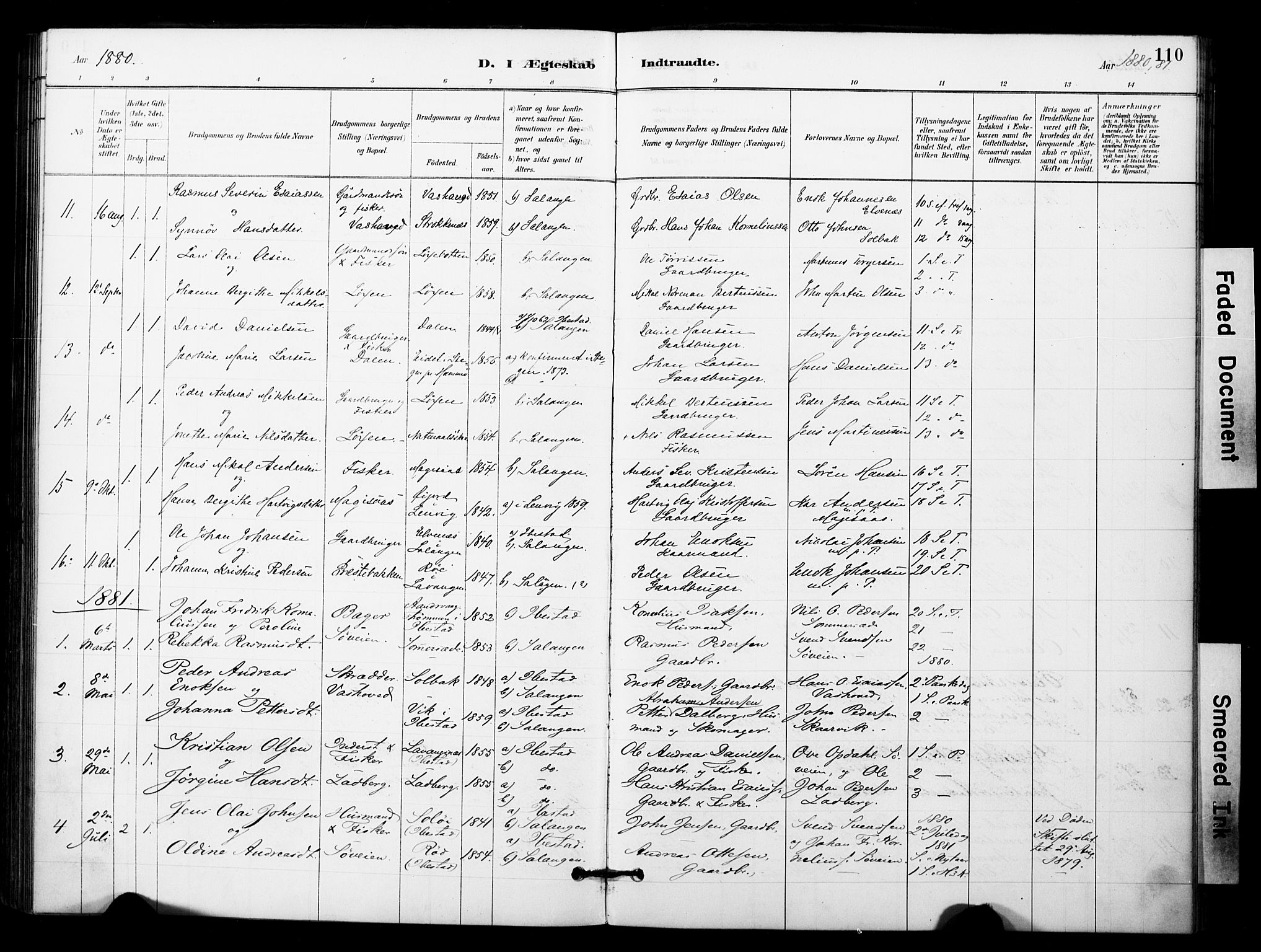 Ibestad sokneprestembete, SATØ/S-0077/H/Ha/Haa/L0014kirke: Parish register (official) no. 14, 1880-1887, p. 110