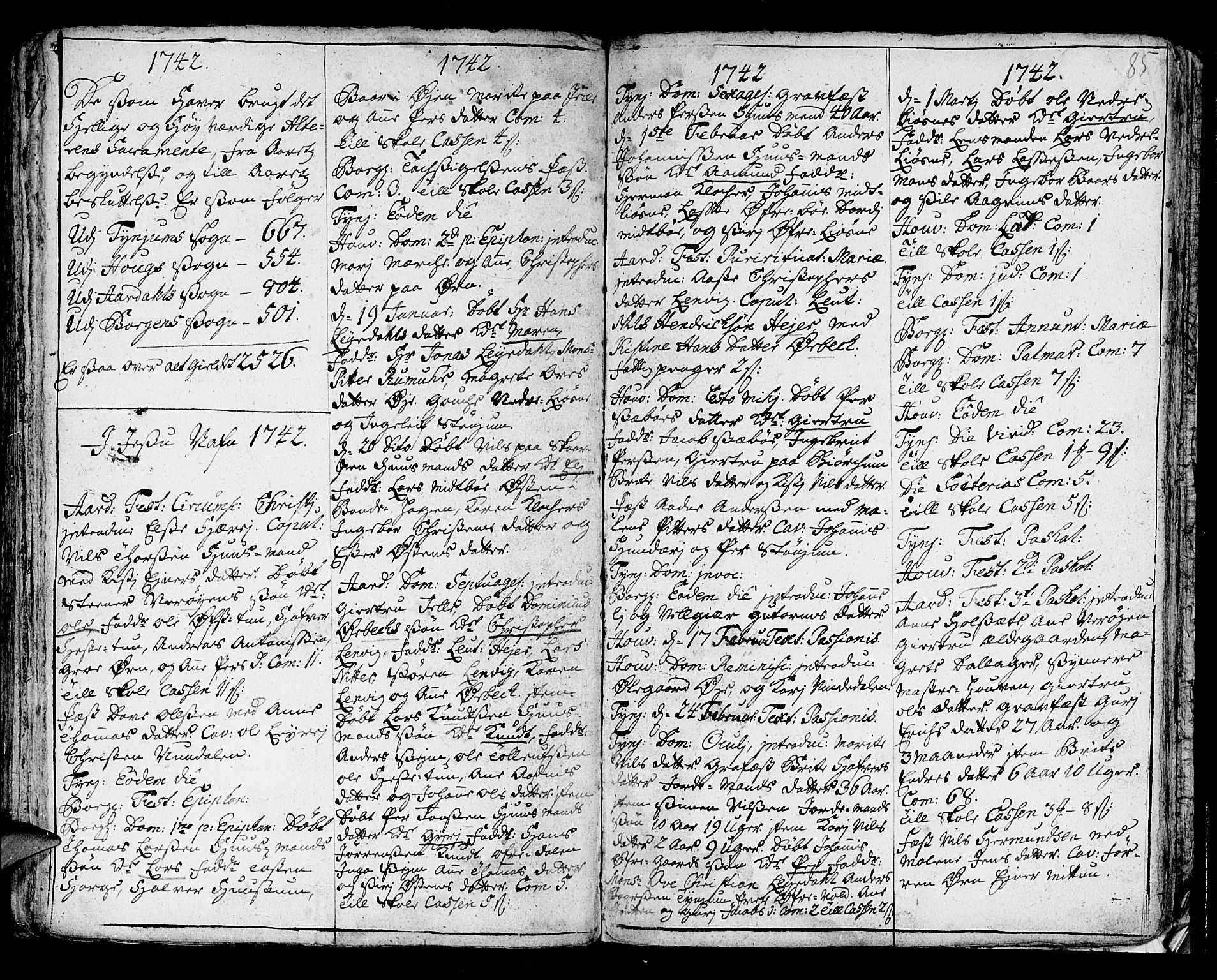 Lærdal sokneprestembete, SAB/A-81201: Parish register (official) no. A 1, 1711-1752, p. 85
