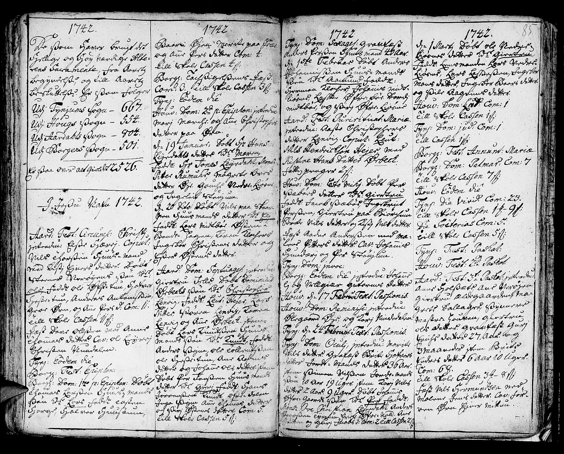 Lærdal sokneprestembete, AV/SAB-A-81201: Parish register (official) no. A 1, 1711-1752, p. 85