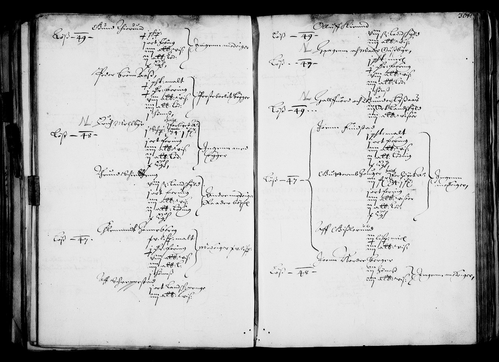 Rentekammeret inntil 1814, Realistisk ordnet avdeling, AV/RA-EA-4070/N/Na/L0001: [XI f]: Akershus stifts jordebok, 1652, p. 363b-364a