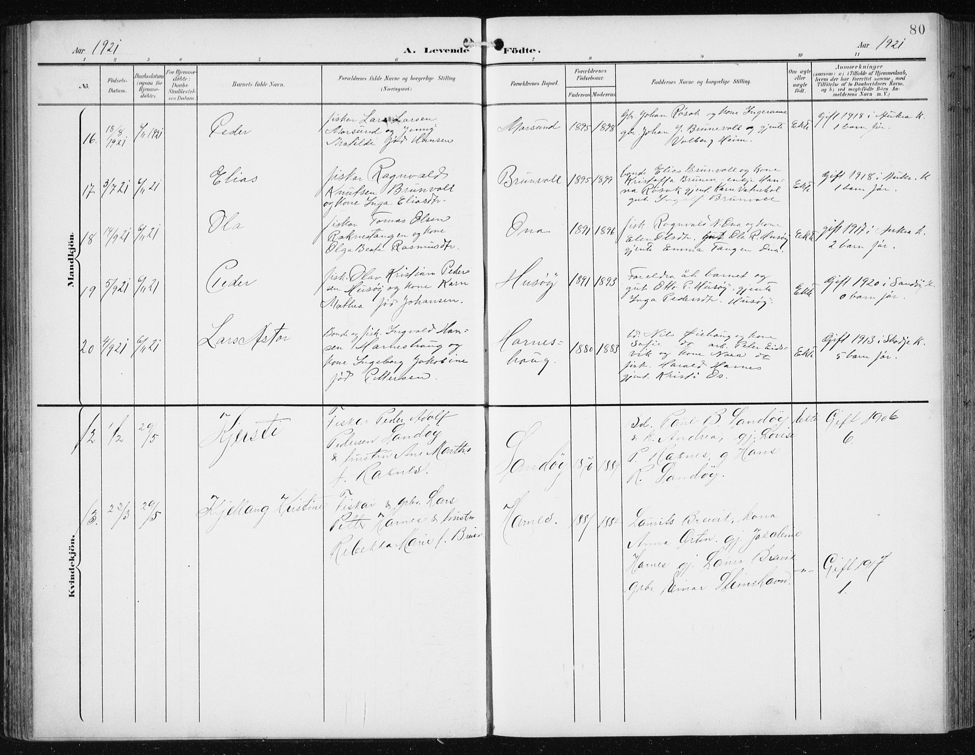 Ministerialprotokoller, klokkerbøker og fødselsregistre - Møre og Romsdal, AV/SAT-A-1454/561/L0733: Parish register (copy) no. 561C03, 1900-1940, p. 80