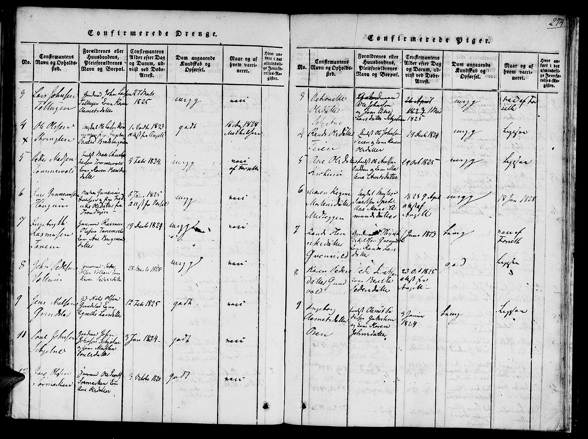 Ministerialprotokoller, klokkerbøker og fødselsregistre - Sør-Trøndelag, SAT/A-1456/618/L0439: Parish register (official) no. 618A04 /1, 1816-1843, p. 274