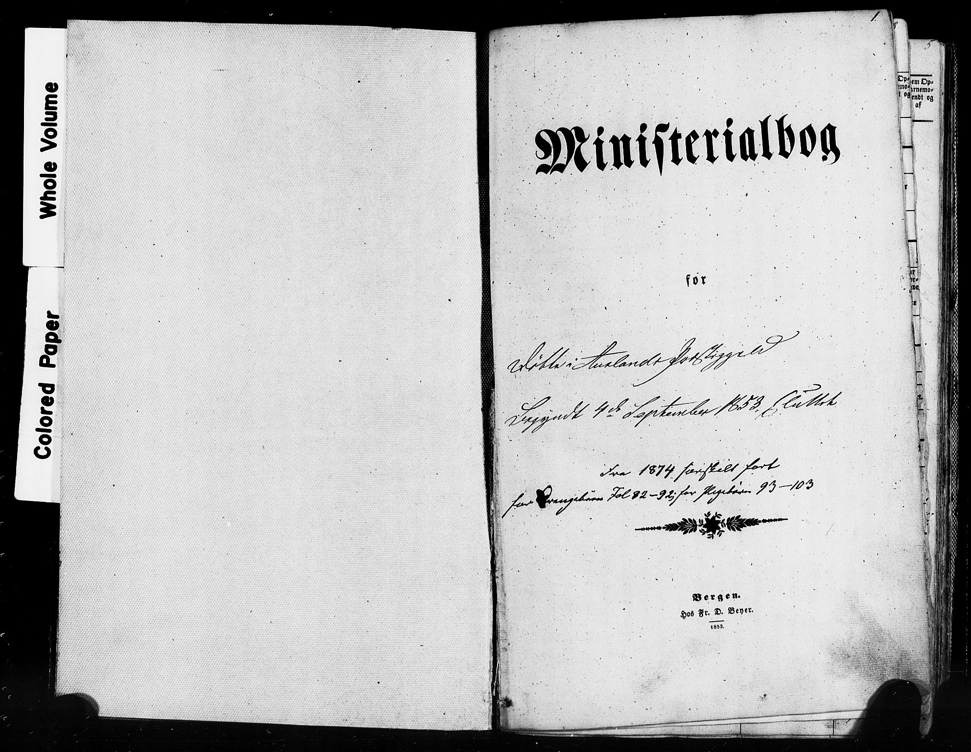 Aurland sokneprestembete, SAB/A-99937/H/Ha/Haa/L0008: Parish register (official) no. A 8, 1853-1879, p. 1
