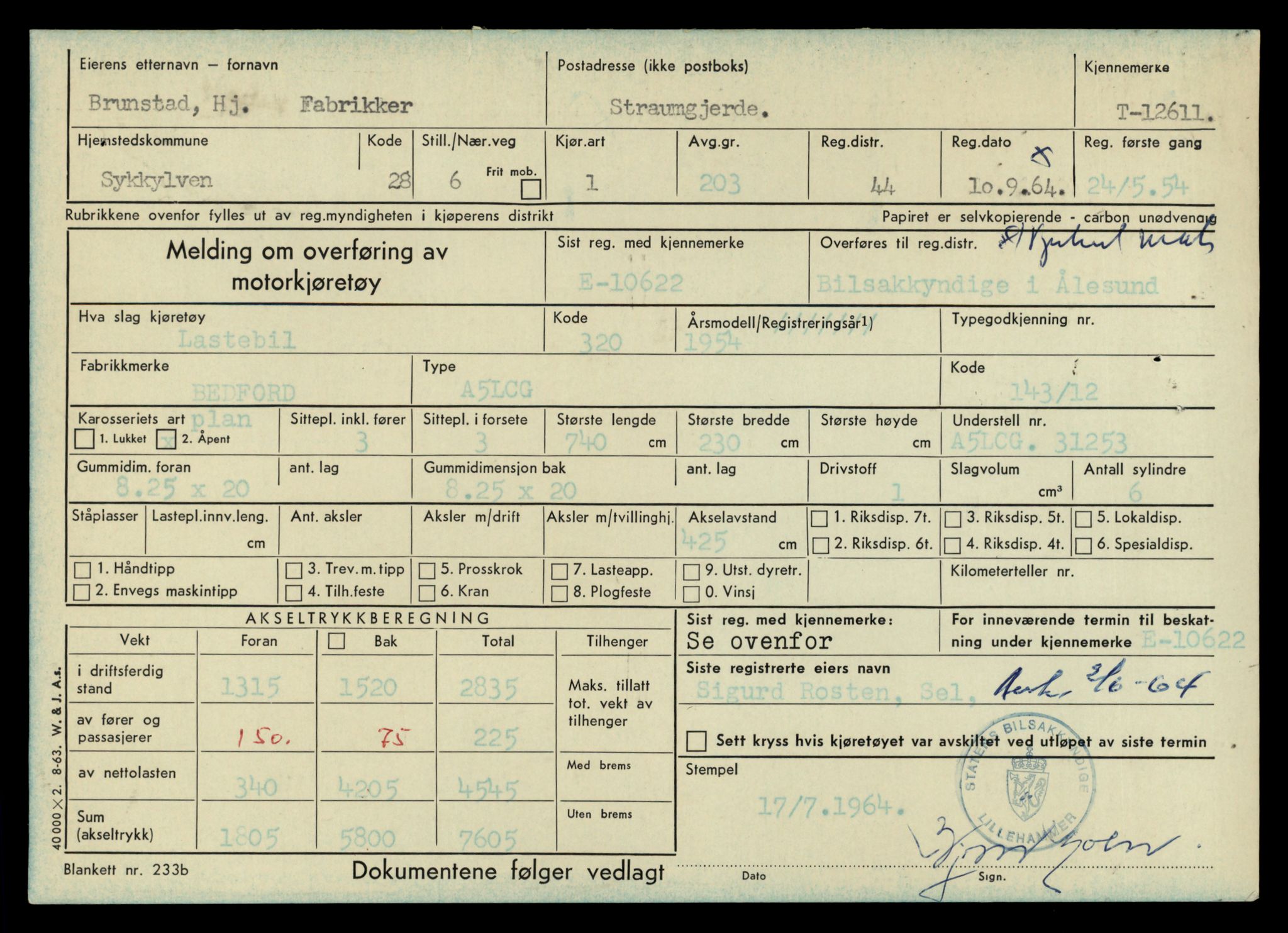 Møre og Romsdal vegkontor - Ålesund trafikkstasjon, AV/SAT-A-4099/F/Fe/L0034: Registreringskort for kjøretøy T 12500 - T 12652, 1927-1998, p. 2149