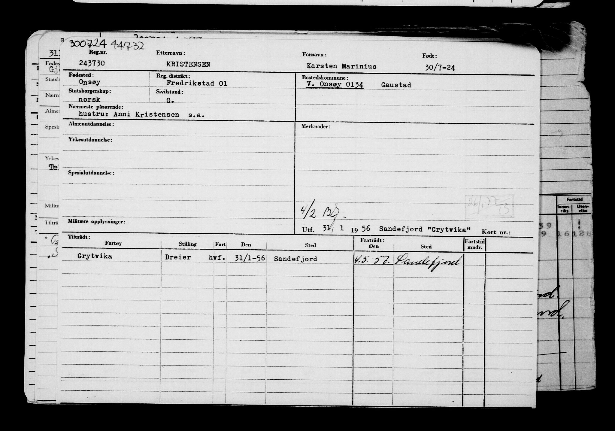 Direktoratet for sjømenn, AV/RA-S-3545/G/Gb/L0234: Hovedkort, 1924, p. 271