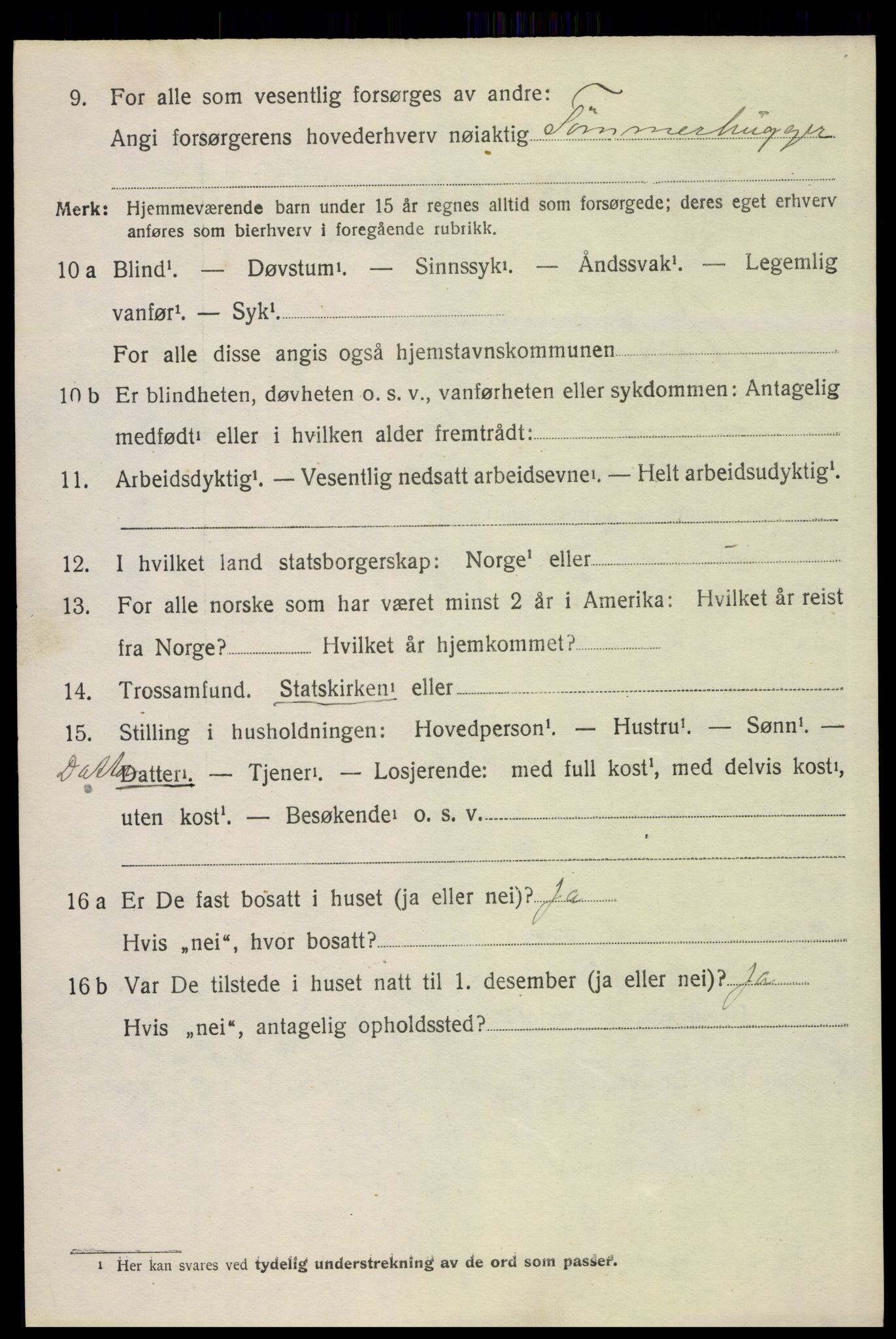 SAH, 1920 census for Åsnes, 1920, p. 9121