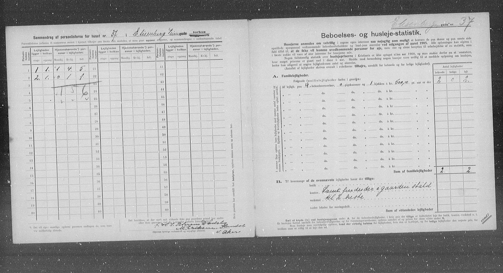 OBA, Municipal Census 1905 for Kristiania, 1905, p. 10486