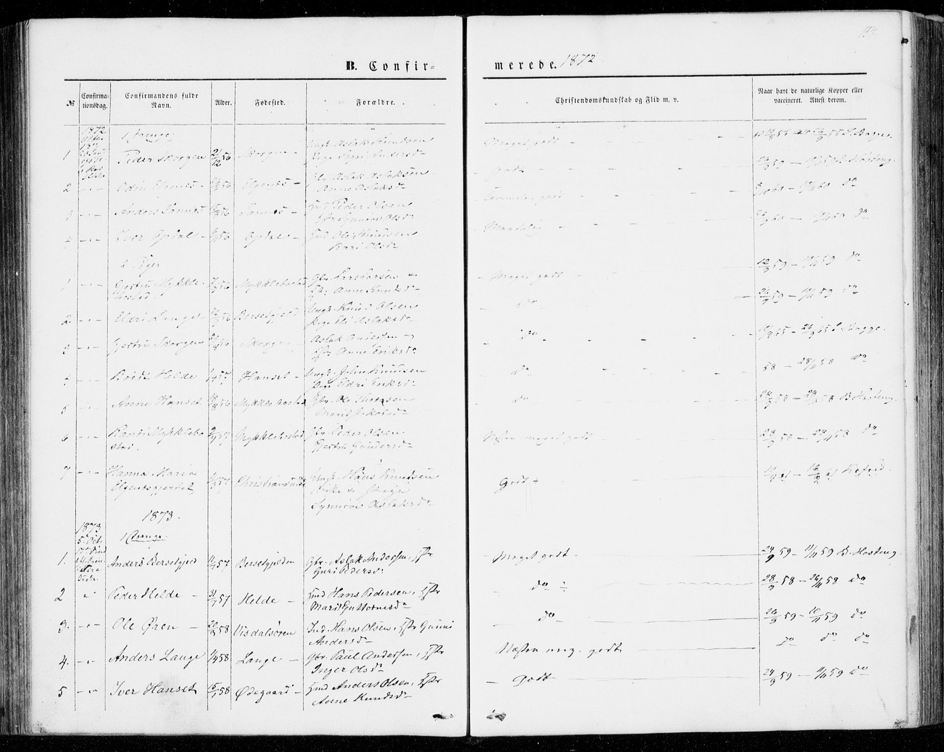 Ministerialprotokoller, klokkerbøker og fødselsregistre - Møre og Romsdal, SAT/A-1454/554/L0643: Parish register (official) no. 554A01, 1846-1879, p. 158