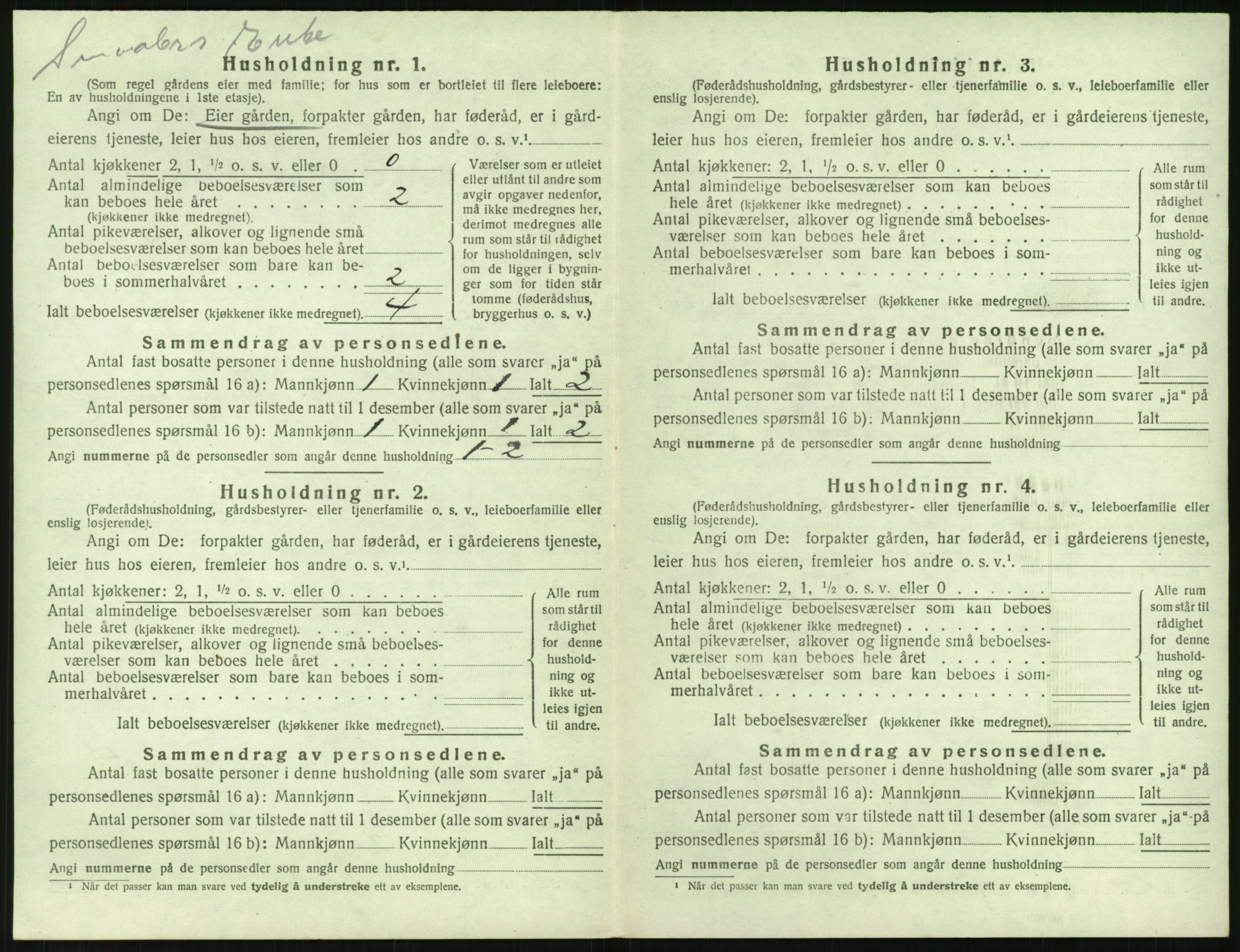 SAK, 1920 census for Gjerstad, 1920, p. 434