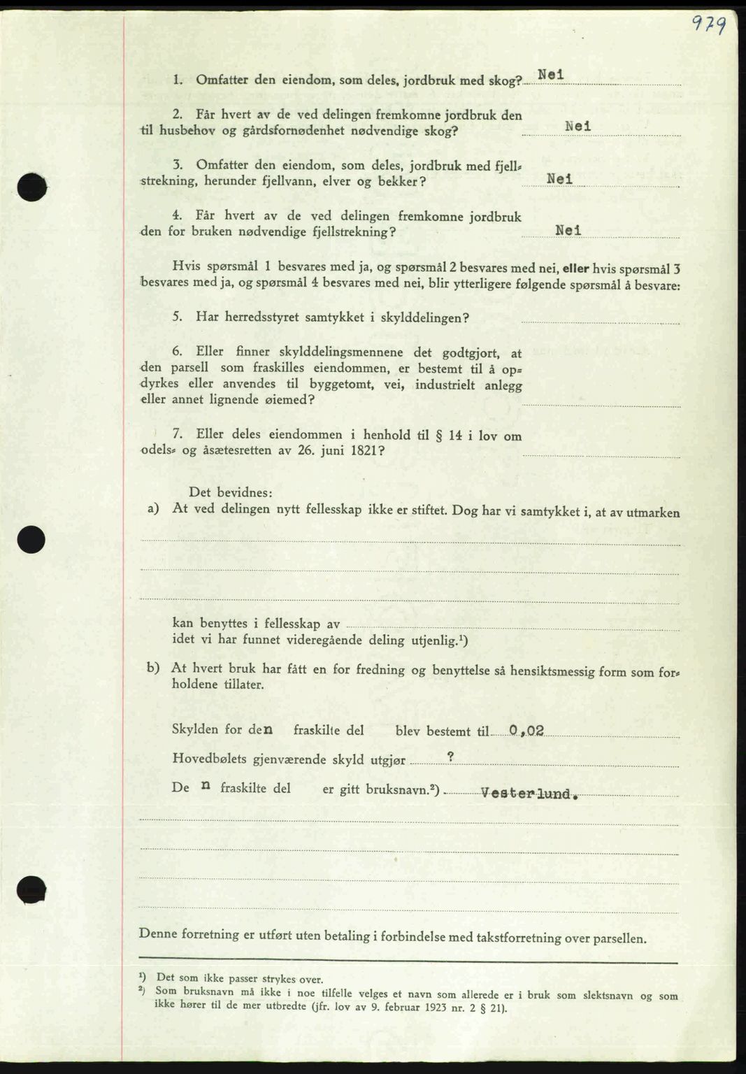 Nordmøre sorenskriveri, AV/SAT-A-4132/1/2/2Ca: Mortgage book no. A112, 1949-1949, Diary no: : 3157/1949