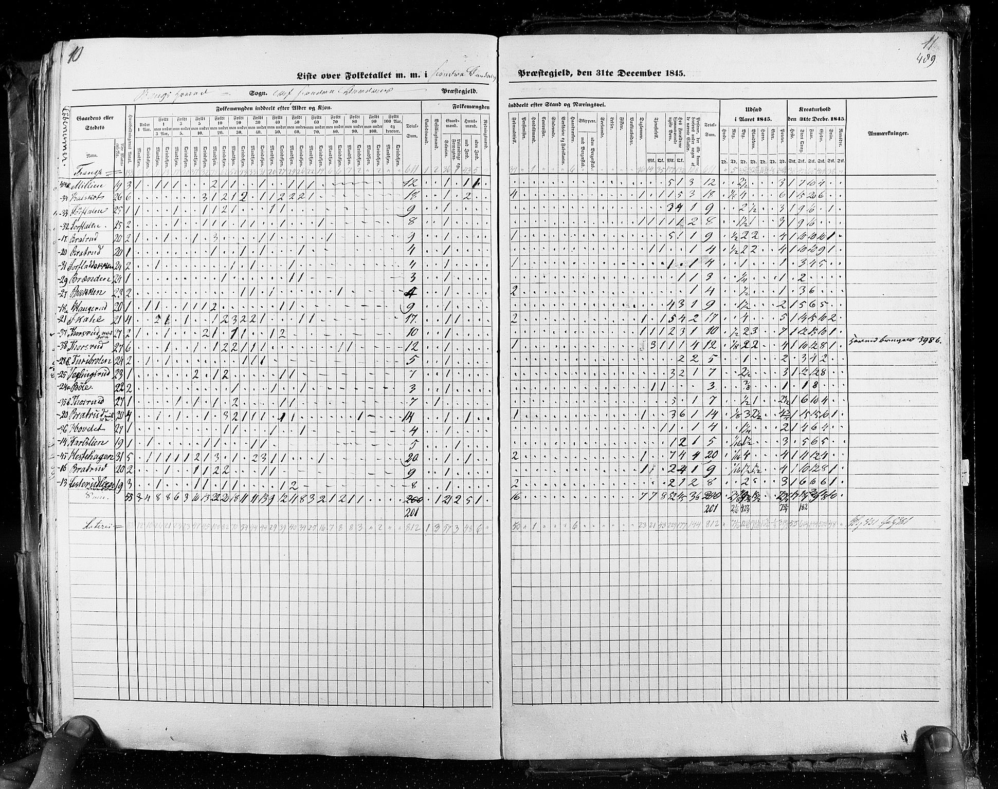 RA, Census 1845, vol. 3: Hedemarken amt og Kristians amt, 1845, p. 489