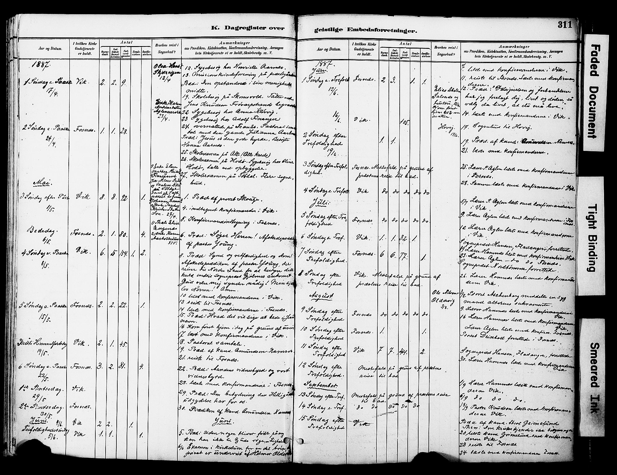 Ministerialprotokoller, klokkerbøker og fødselsregistre - Nord-Trøndelag, SAT/A-1458/774/L0628: Parish register (official) no. 774A02, 1887-1903, p. 311
