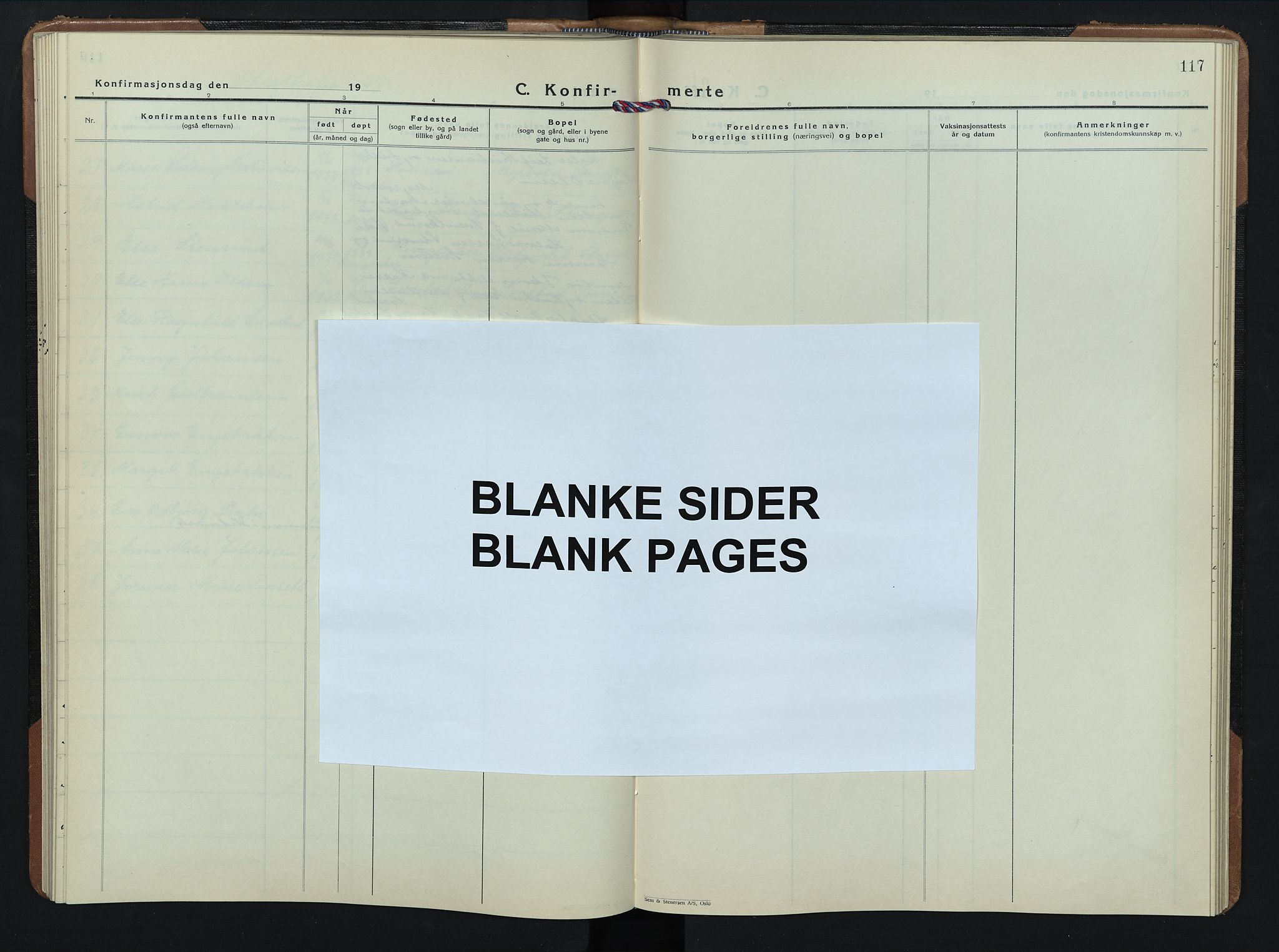 Stange prestekontor, AV/SAH-PREST-002/L/L0020: Parish register (copy) no. 20, 1936-1947, p. 117