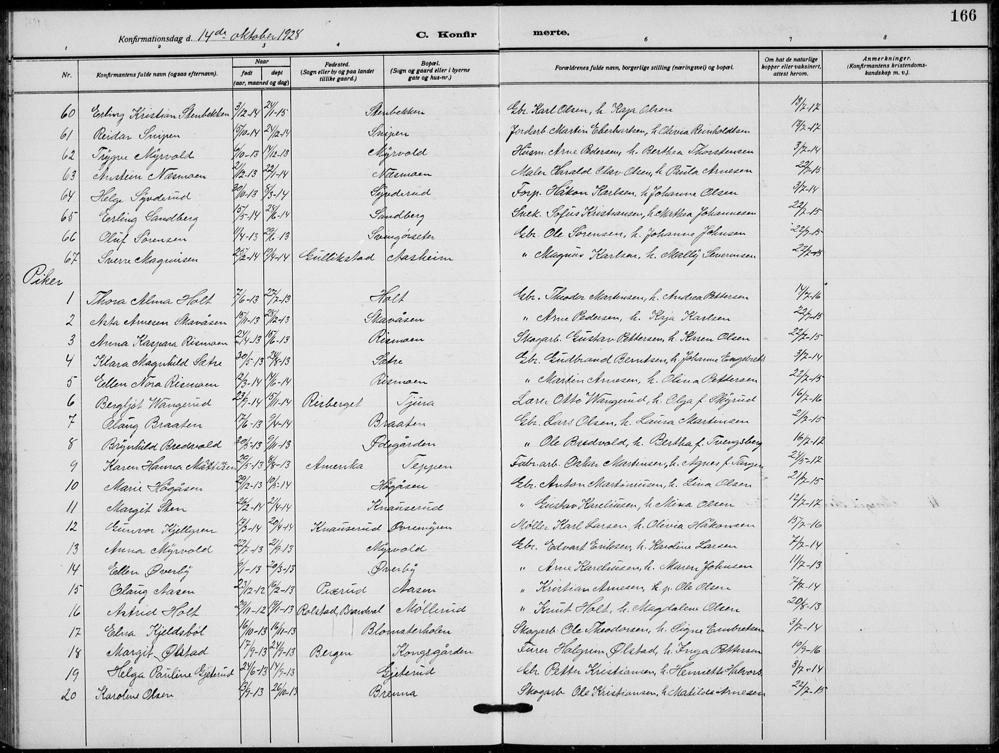 Grue prestekontor, AV/SAH-PREST-036/H/Ha/Hab/L0008: Parish register (copy) no. 8, 1921-1934, p. 166