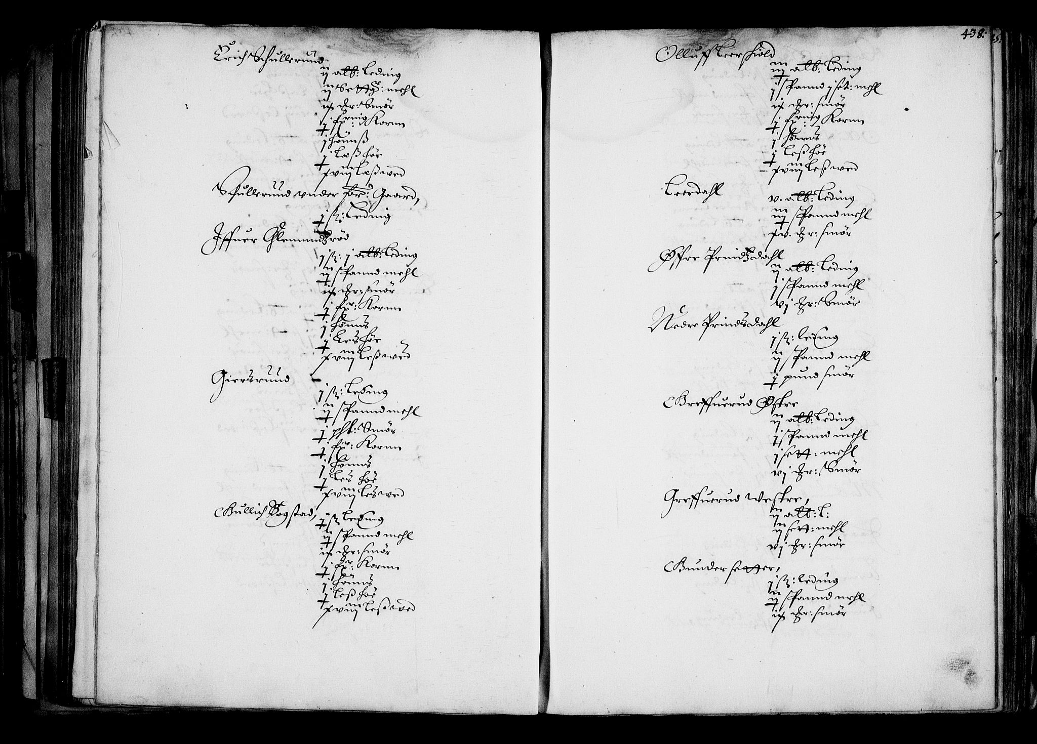 Rentekammeret inntil 1814, Realistisk ordnet avdeling, AV/RA-EA-4070/N/Na/L0001: [XI f]: Akershus stifts jordebok, 1652, p. 437b-438a