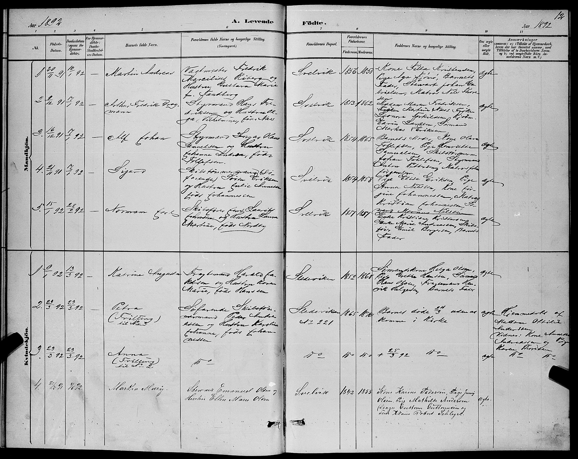 Strømm kirkebøker, SAKO/A-322/G/Gb/L0001: Parish register (copy) no. II 1, 1889-1896, p. 12