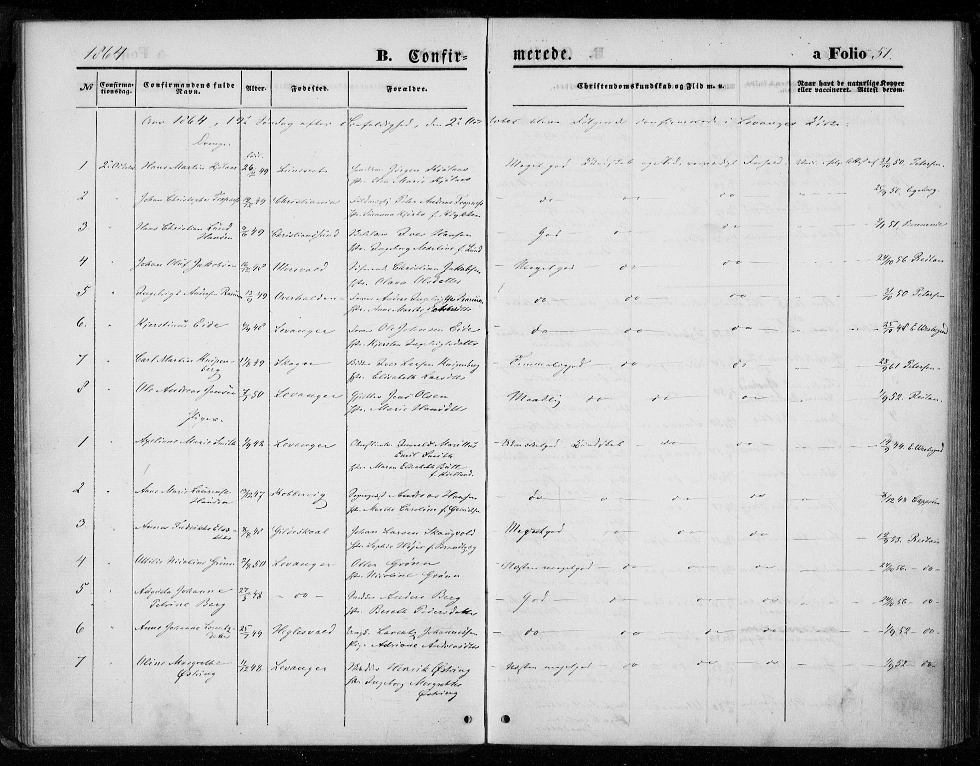 Ministerialprotokoller, klokkerbøker og fødselsregistre - Nord-Trøndelag, SAT/A-1458/720/L0186: Parish register (official) no. 720A03, 1864-1874, p. 51