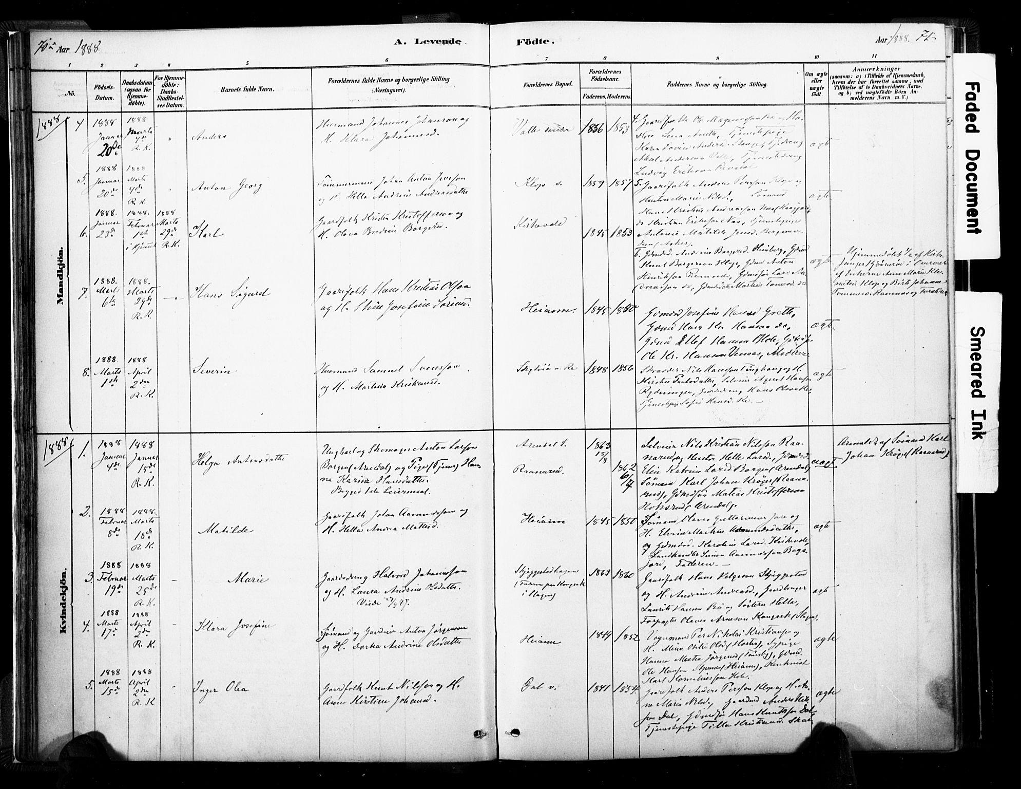 Ramnes kirkebøker, AV/SAKO-A-314/F/Fa/L0007: Parish register (official) no. I 7, 1878-1895, p. 70-71