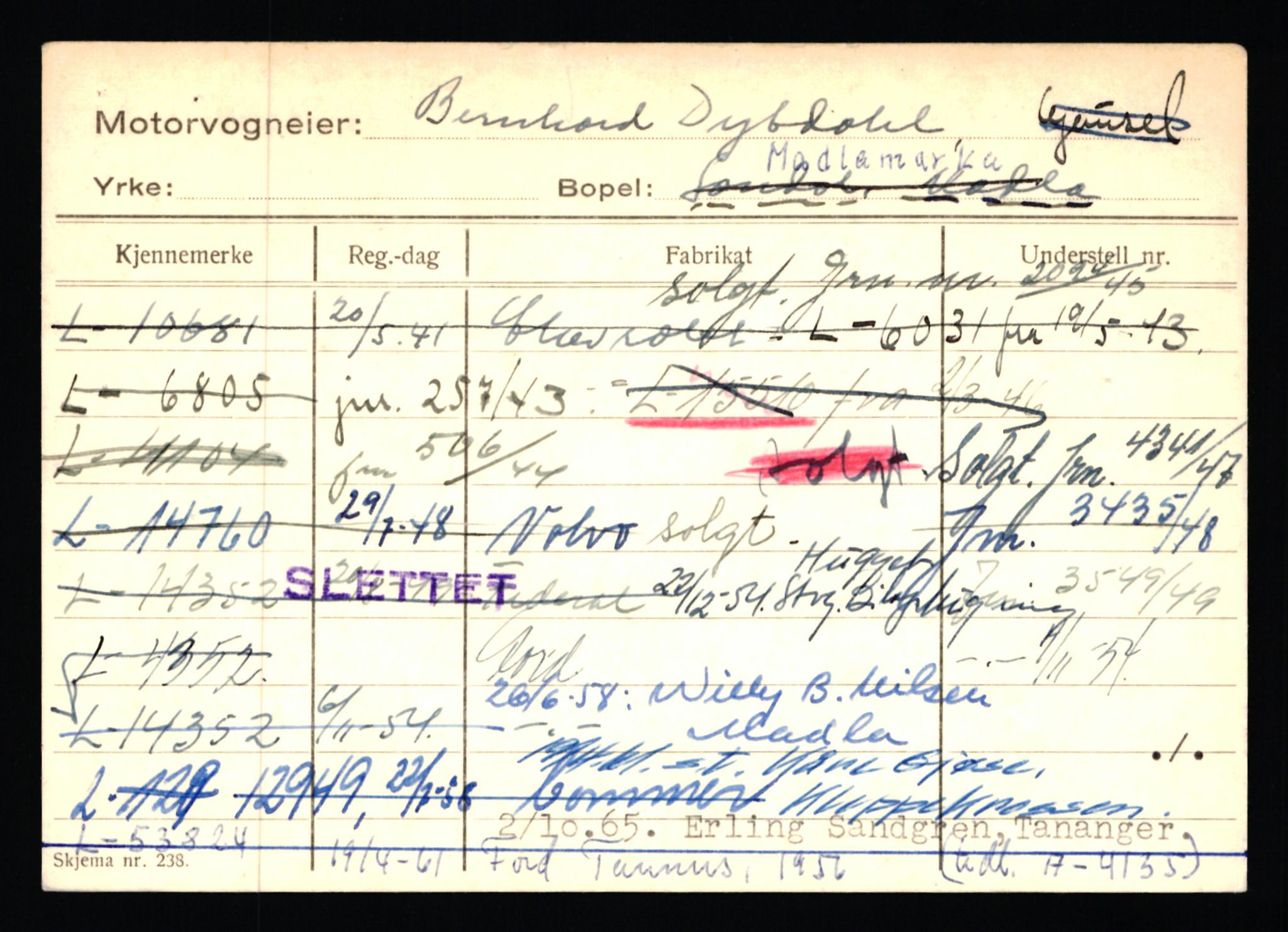 Stavanger trafikkstasjon, SAST/A-101942/0/H/L0006: Dalva - Egersund, 1930-1971, p. 1030