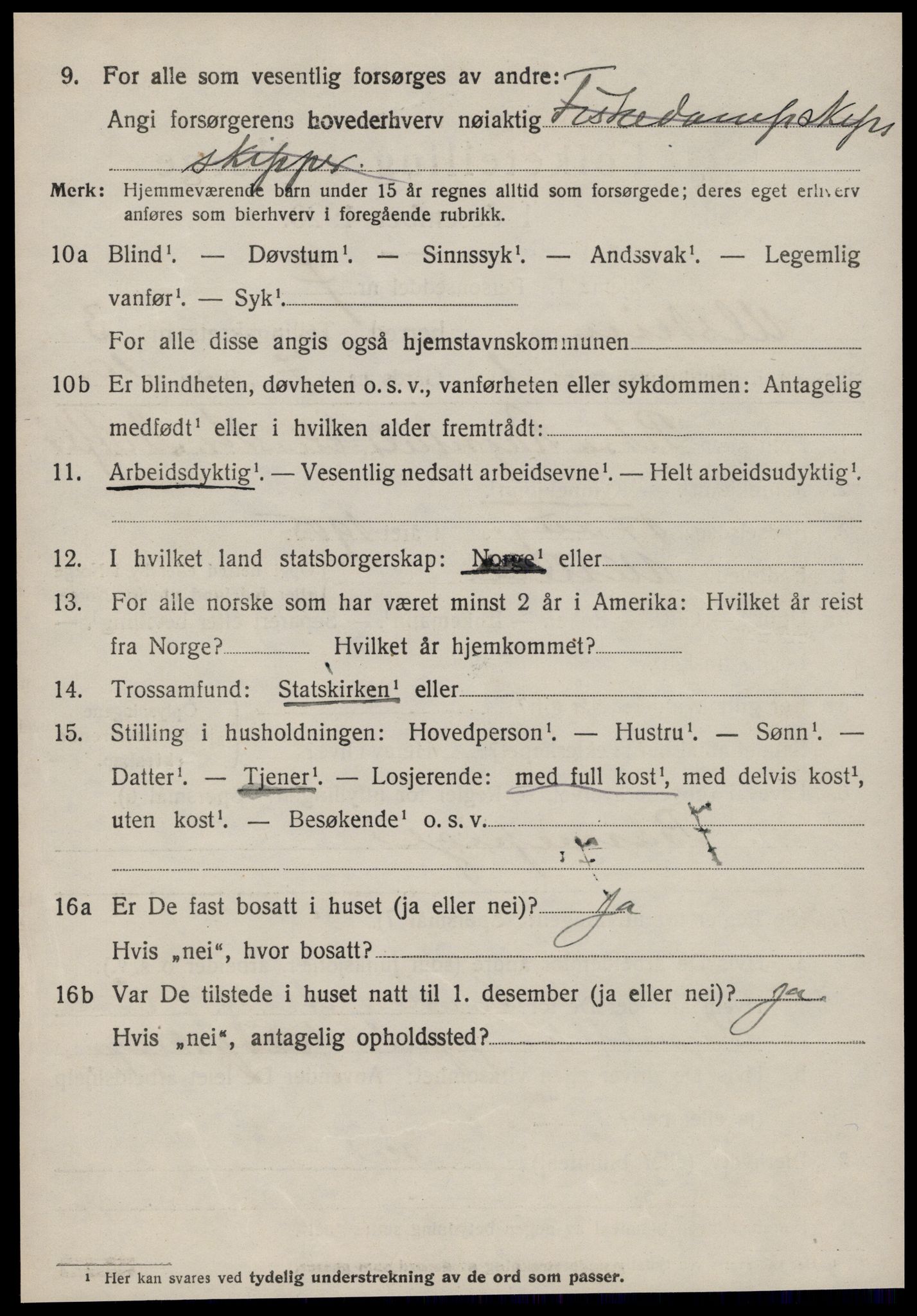 SAT, 1920 census for Ulstein, 1920, p. 1637