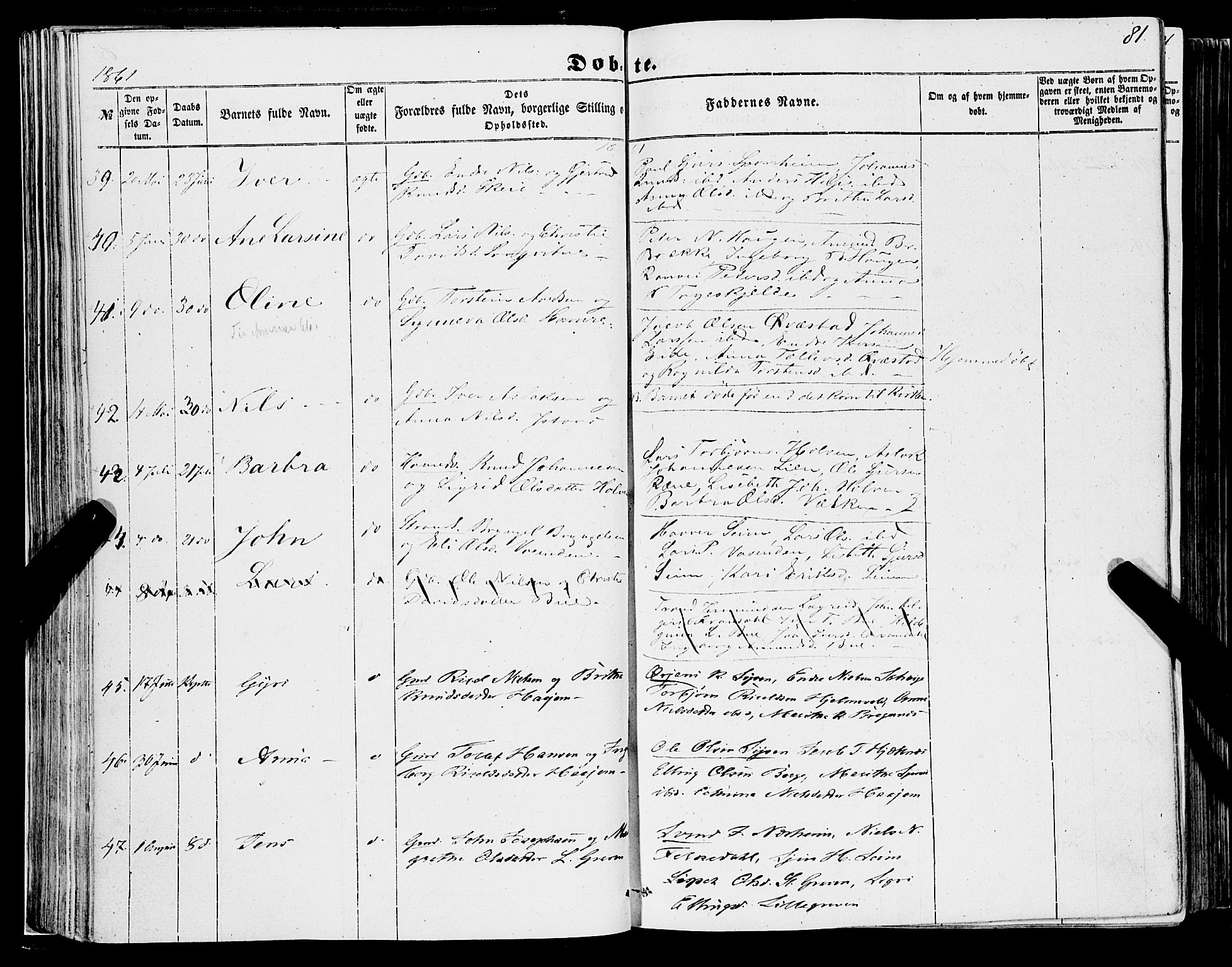 Ulvik sokneprestembete, AV/SAB-A-78801/H/Haa: Parish register (official) no. A 13, 1853-1863, p. 81