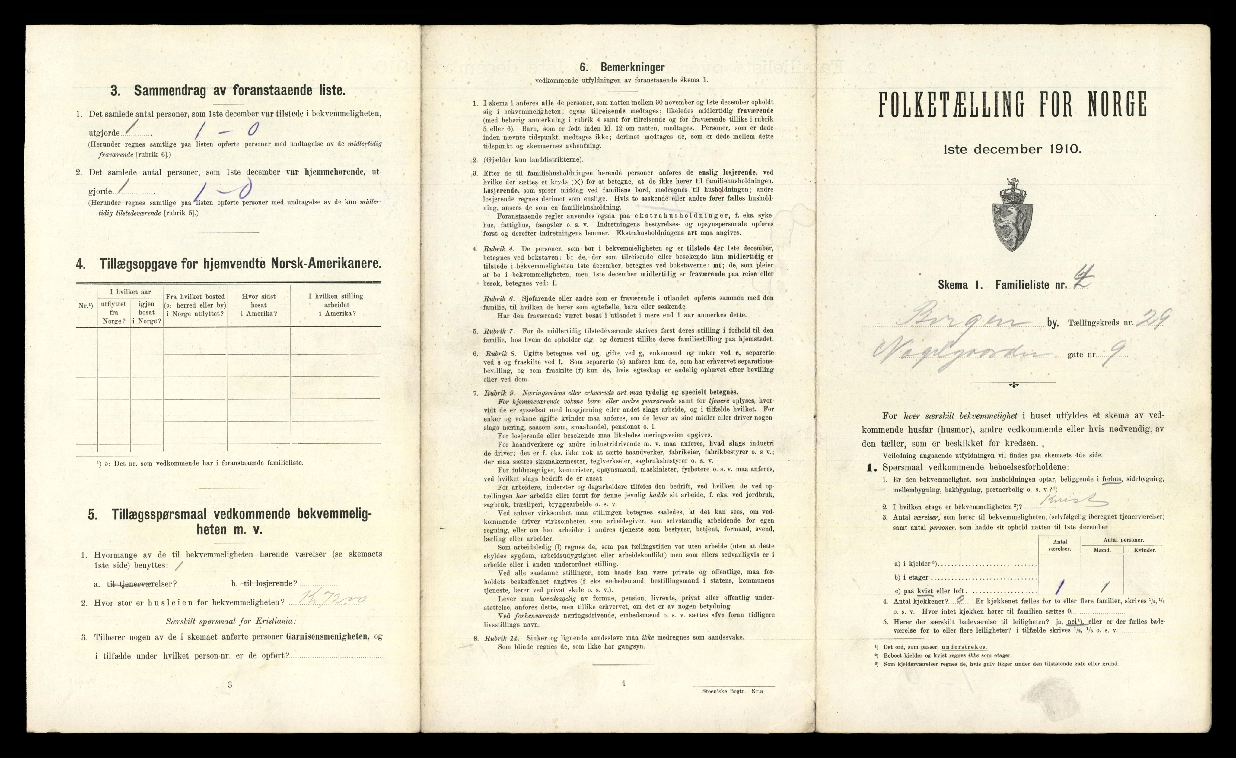 RA, 1910 census for Bergen, 1910, p. 9837