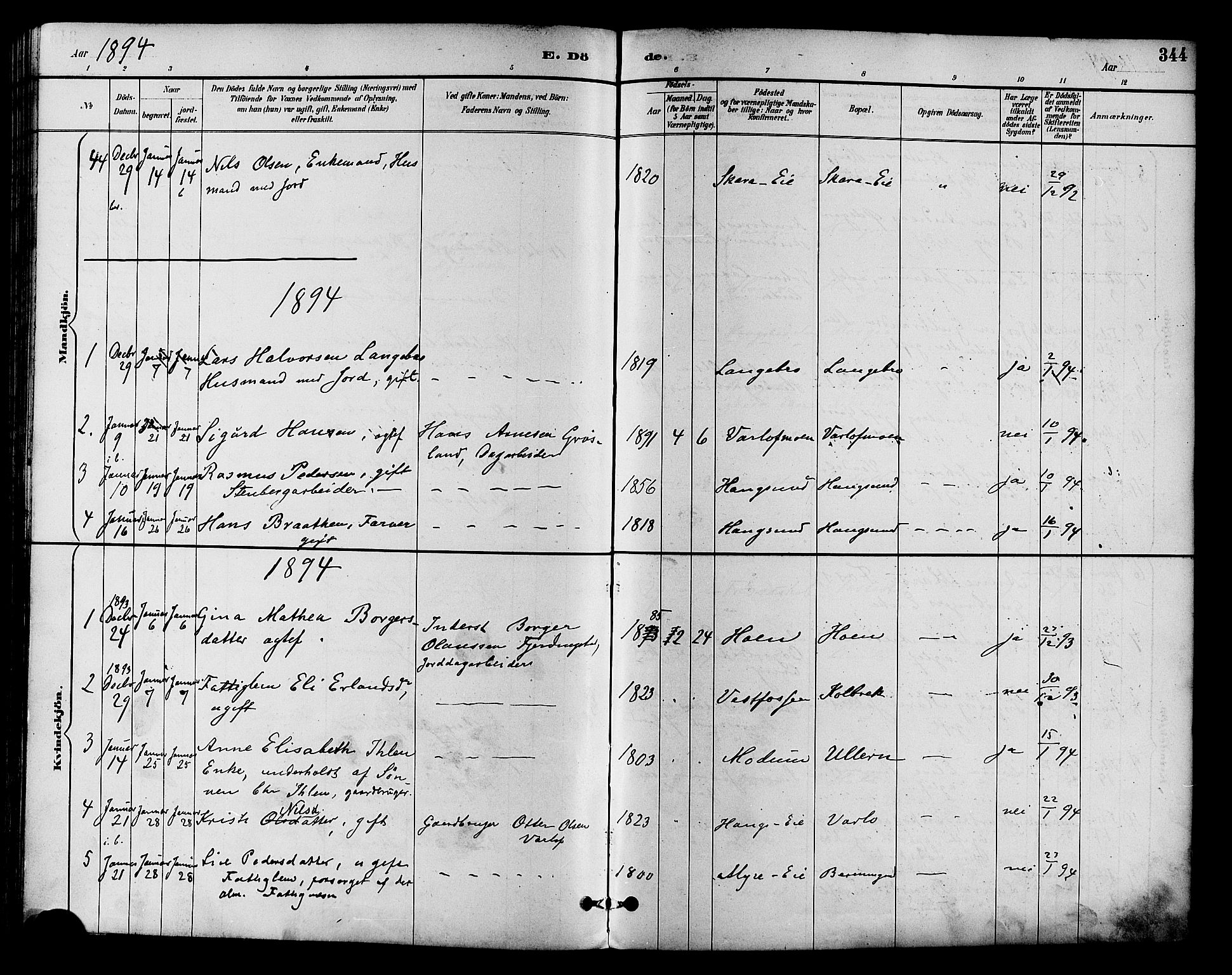 Eiker kirkebøker, SAKO/A-4/F/Fb/L0002: Parish register (official) no. II 2, 1889-1896, p. 344