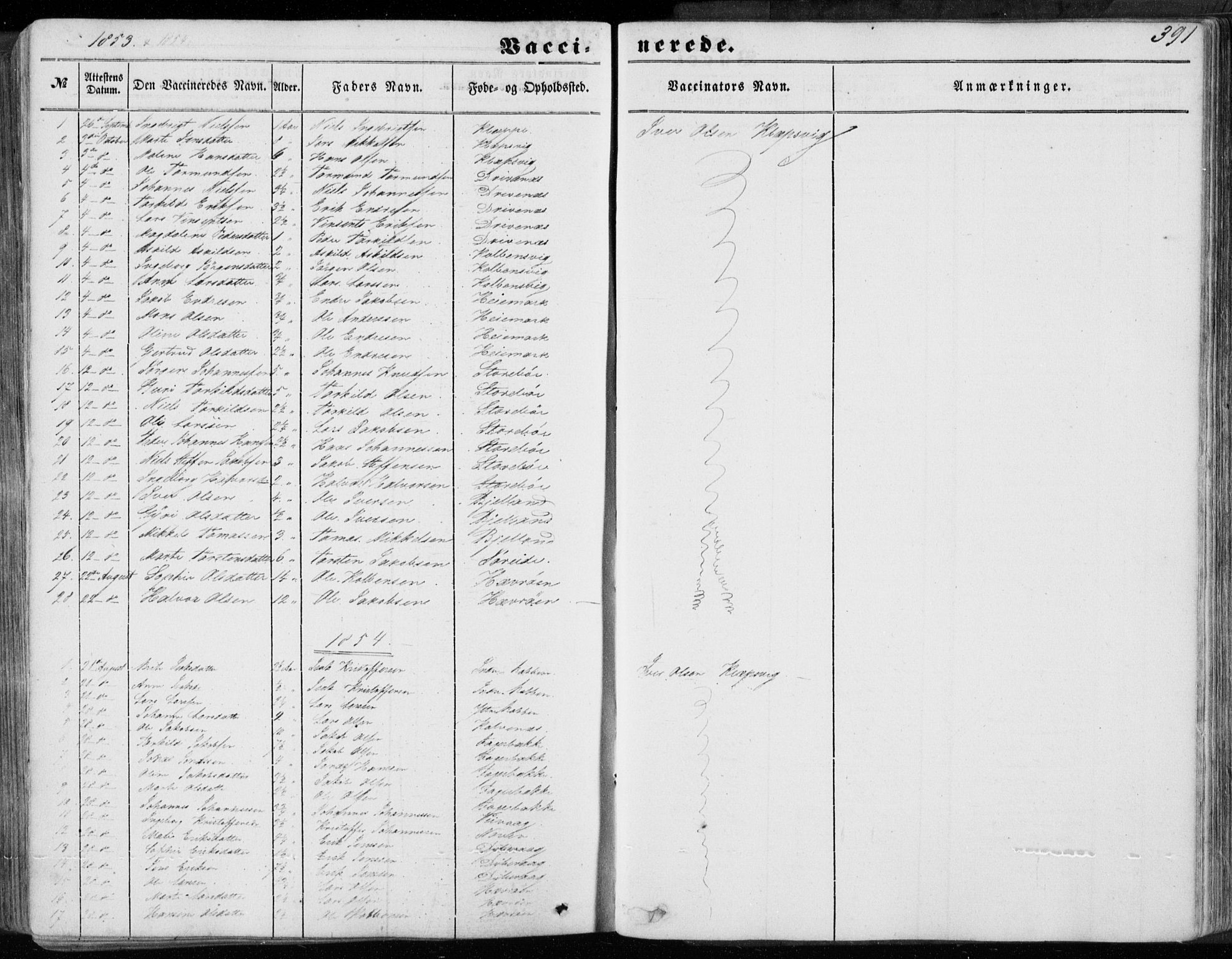 Sund sokneprestembete, SAB/A-99930: Parish register (official) no. A 14, 1850-1866, p. 391