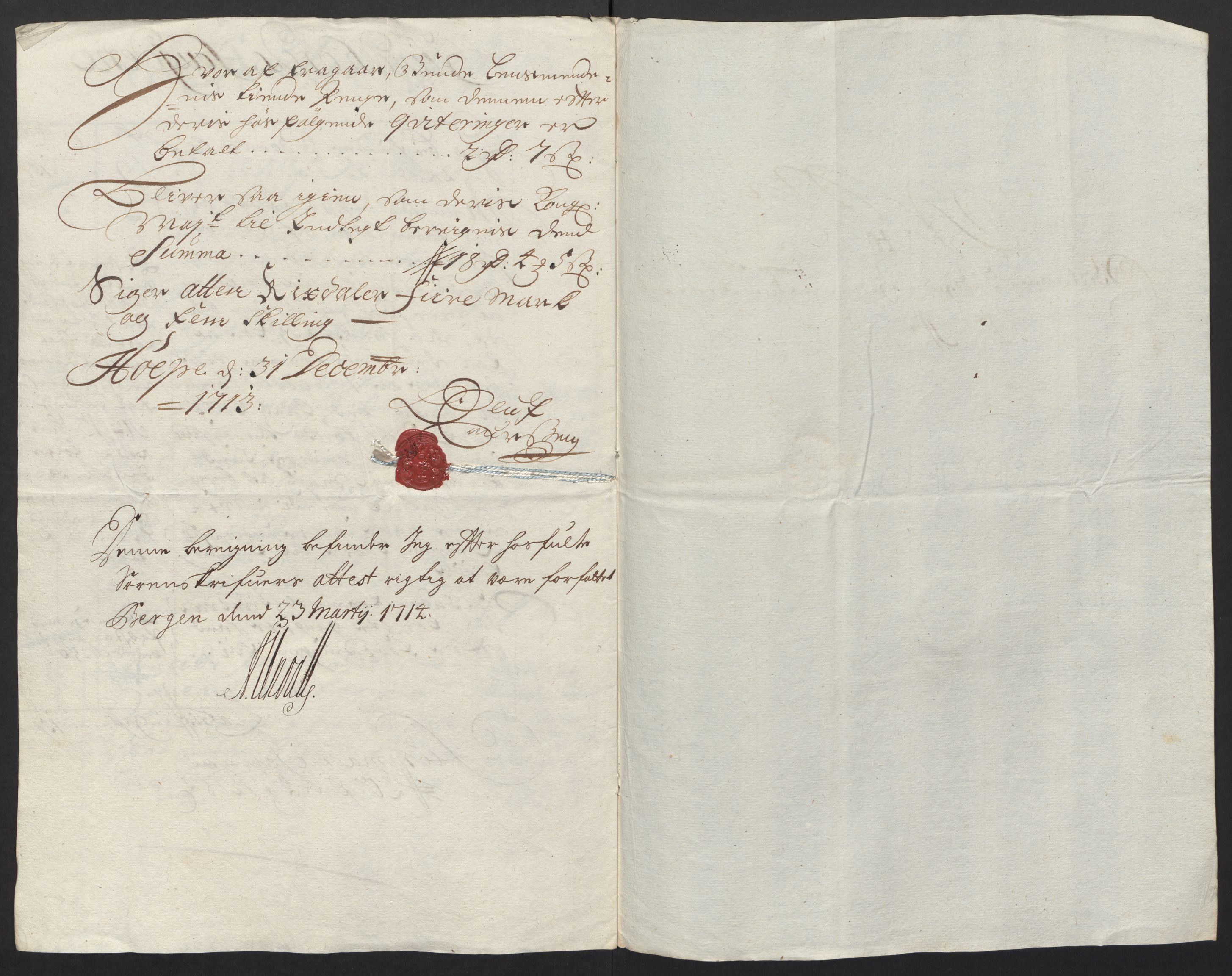 Rentekammeret inntil 1814, Reviderte regnskaper, Fogderegnskap, AV/RA-EA-4092/R48/L2989: Fogderegnskap Sunnhordland og Hardanger, 1713, p. 270