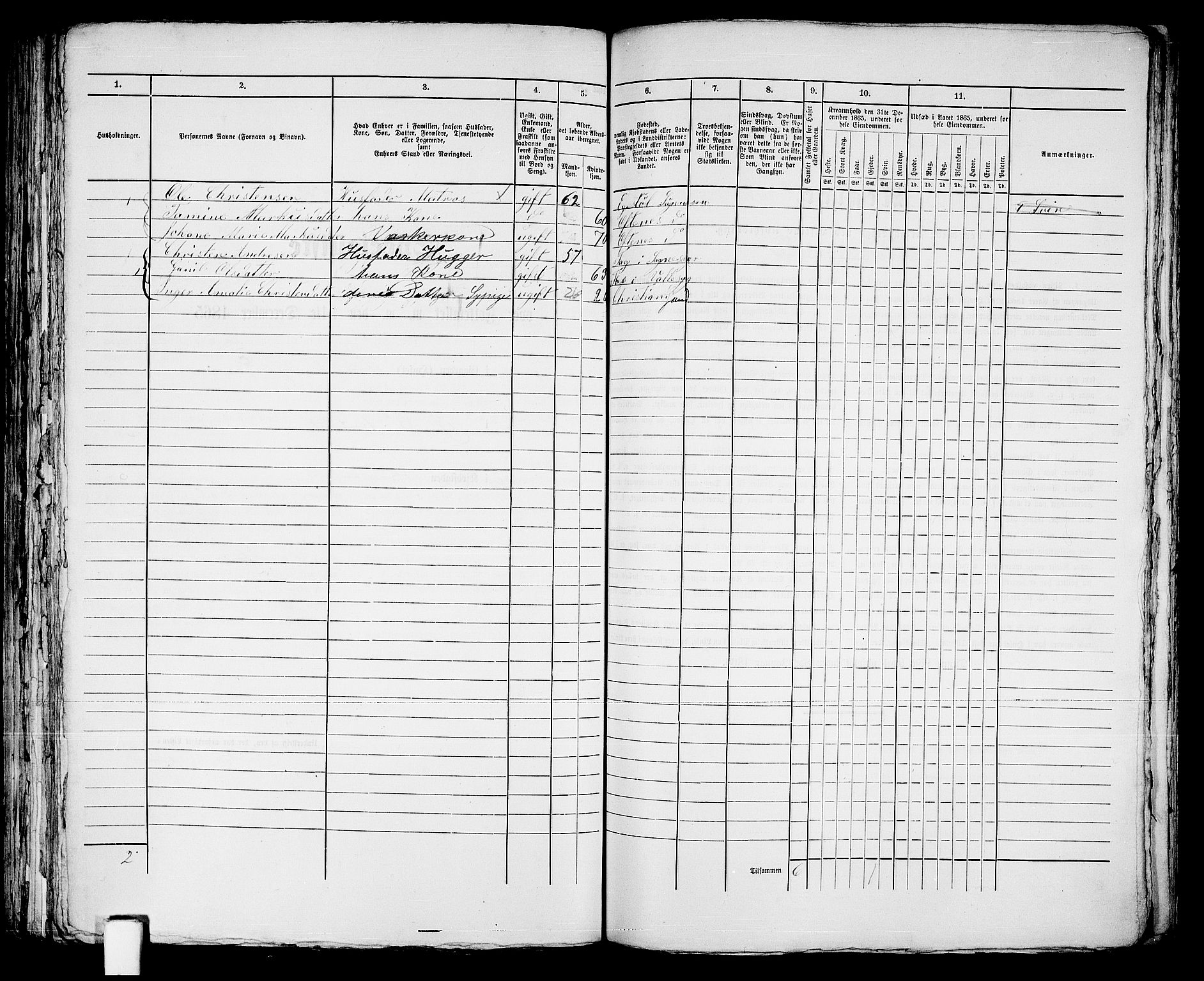 RA, 1865 census for Kristiansand, 1865, p. 1312