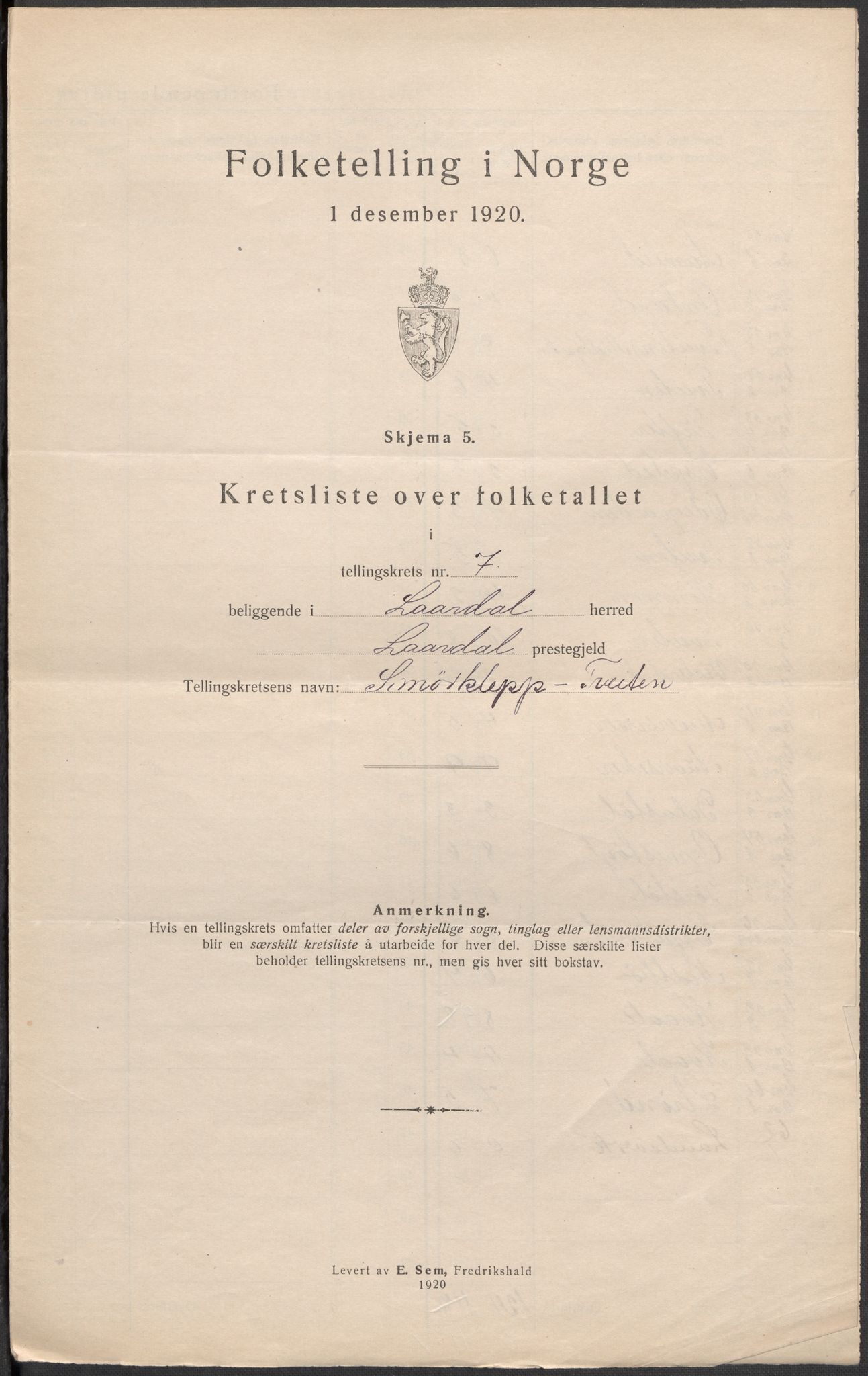 SAKO, 1920 census for Lårdal, 1920, p. 29