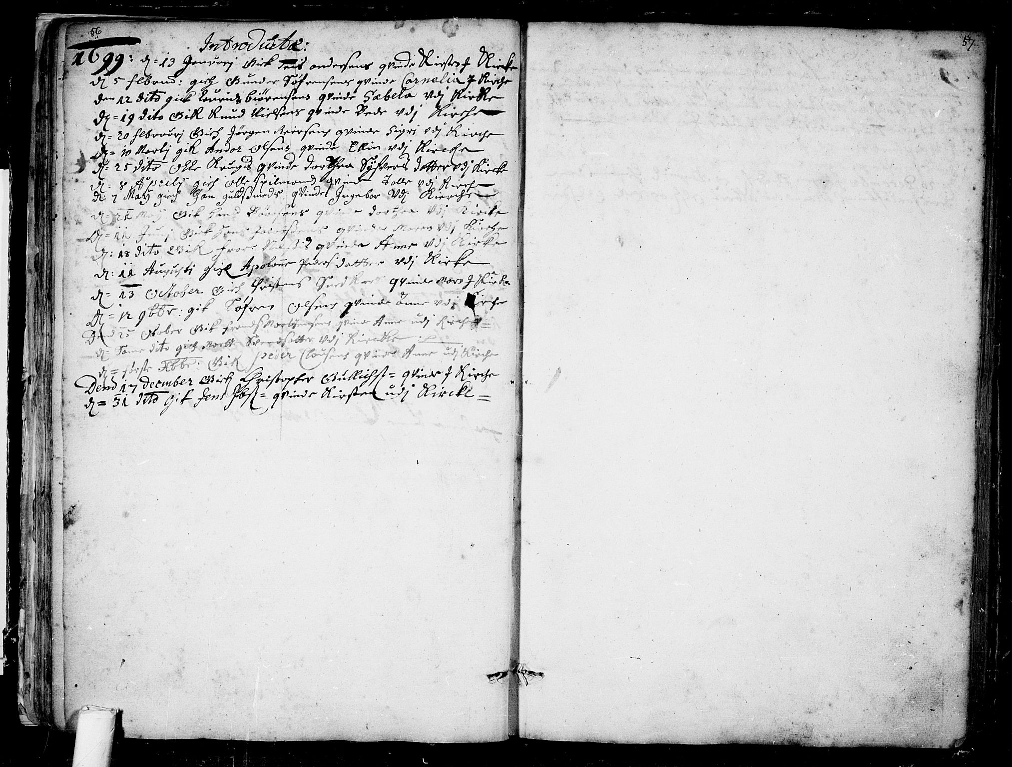 Tønsberg kirkebøker, AV/SAKO-A-330/F/Fa/L0001: Parish register (official) no. I 1, 1688-1760, p. 56-57