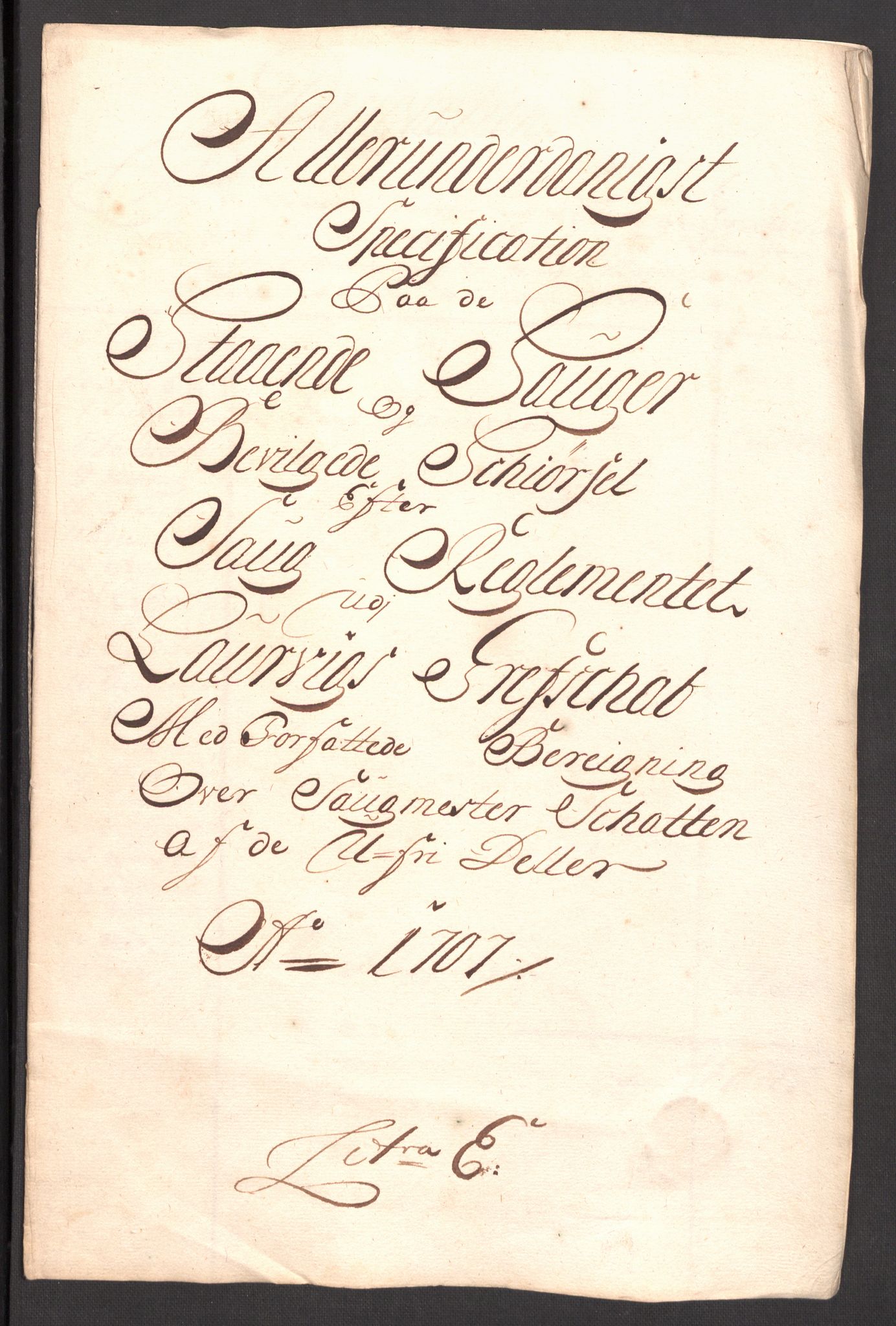 Rentekammeret inntil 1814, Reviderte regnskaper, Fogderegnskap, RA/EA-4092/R33/L1980: Fogderegnskap Larvik grevskap, 1707-1708, p. 141