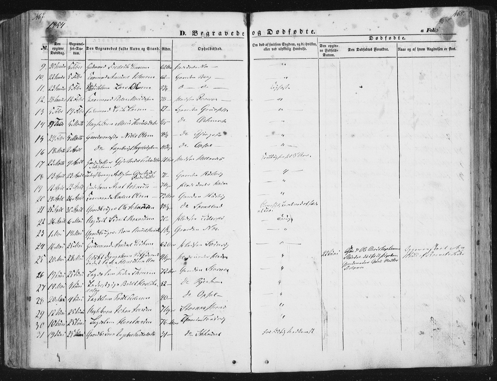 Ministerialprotokoller, klokkerbøker og fødselsregistre - Sør-Trøndelag, AV/SAT-A-1456/630/L0494: Parish register (official) no. 630A07, 1852-1868, p. 467-468