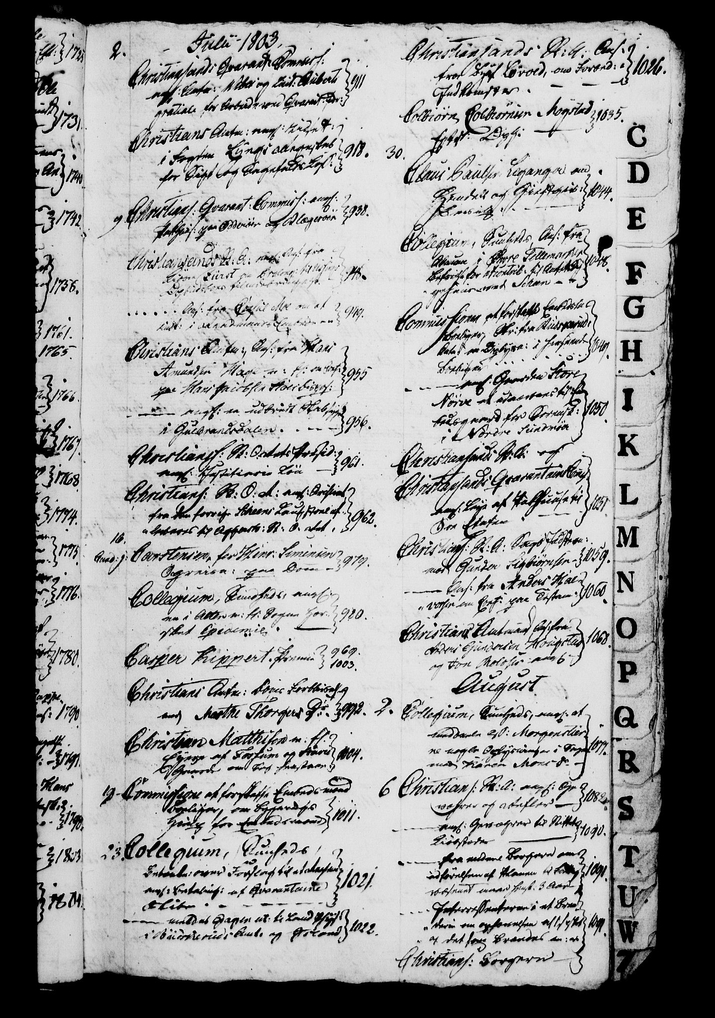 Danske Kanselli 1800-1814, AV/RA-EA-3024/H/Hg/Hga/Hgaa/L0008: Brevbok, 1803