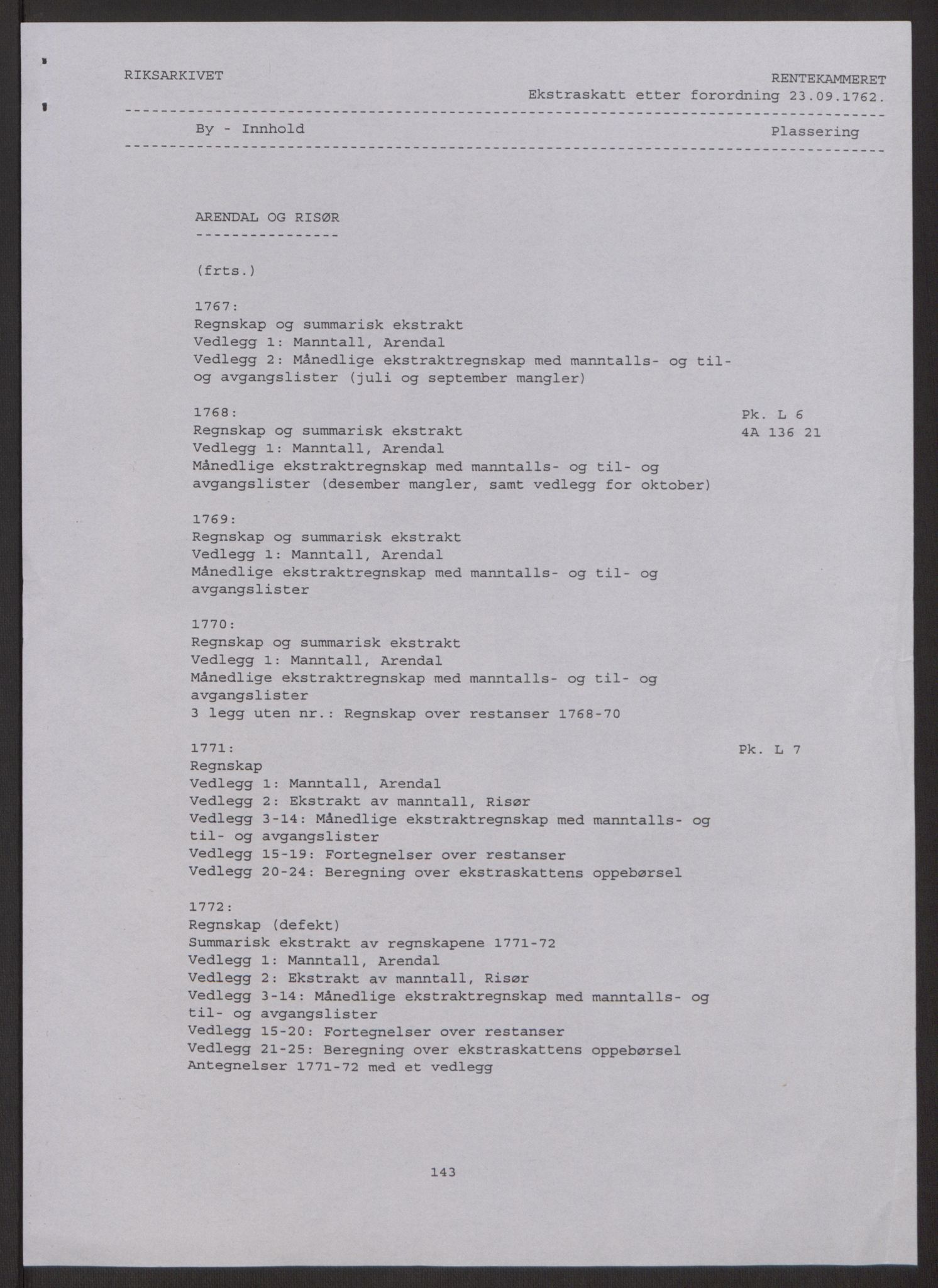 Rentekammeret inntil 1814, Reviderte regnskaper, Byregnskaper, RA/EA-4066/R/Rl/L0230/0001: [L4] Kontribusjonsregnskap / Ekstraskatt, 1762-1764, p. 3