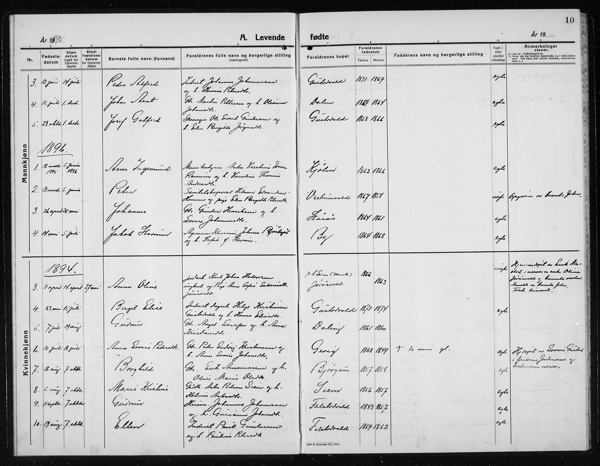 Ministerialprotokoller, klokkerbøker og fødselsregistre - Nord-Trøndelag, SAT/A-1458/719/L0180: Parish register (copy) no. 719C01, 1878-1940, p. 10