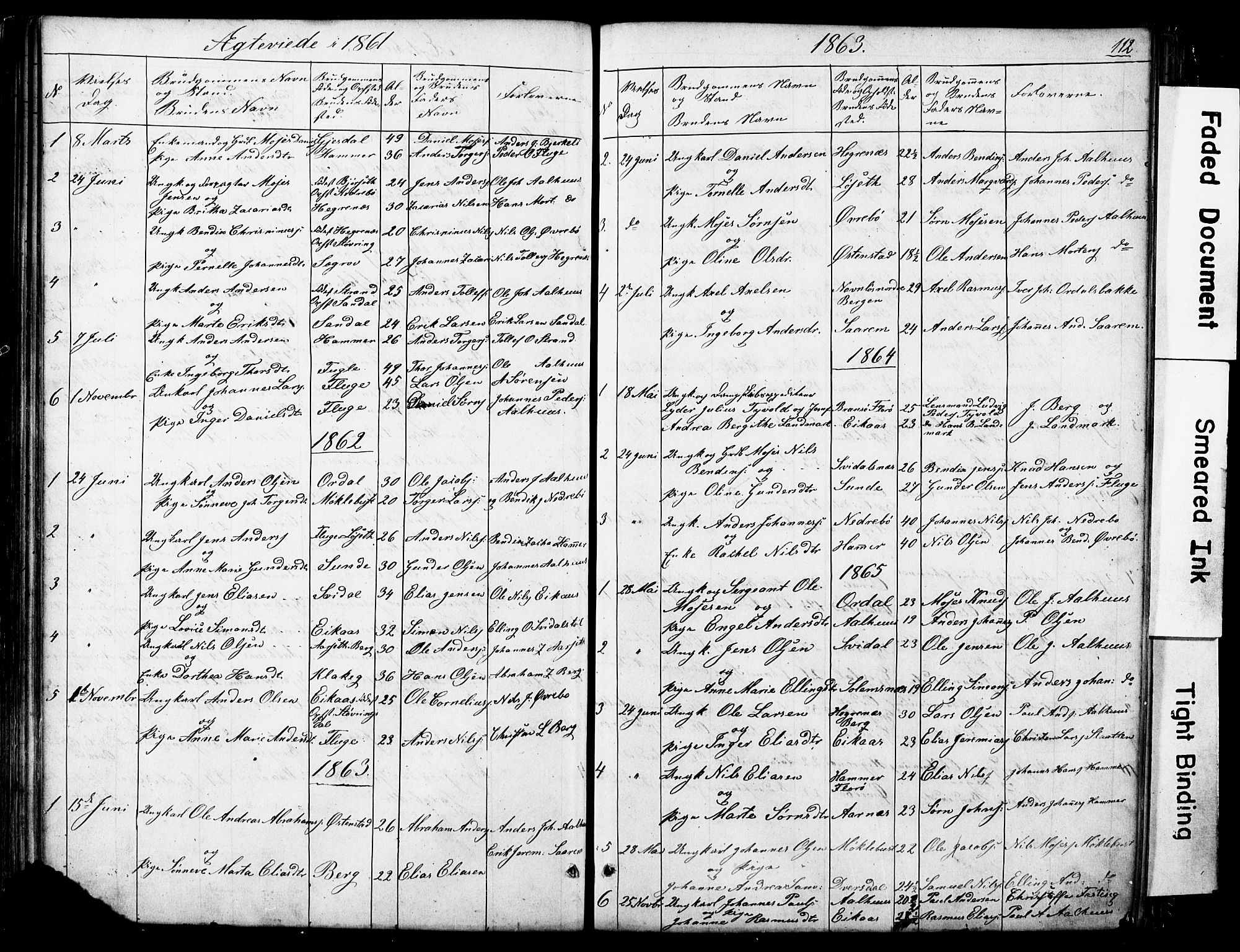 Jølster sokneprestembete, SAB/A-80701/H/Hab/Haba/L0001: Parish register (copy) no. A 1, 1853-1894, p. 112