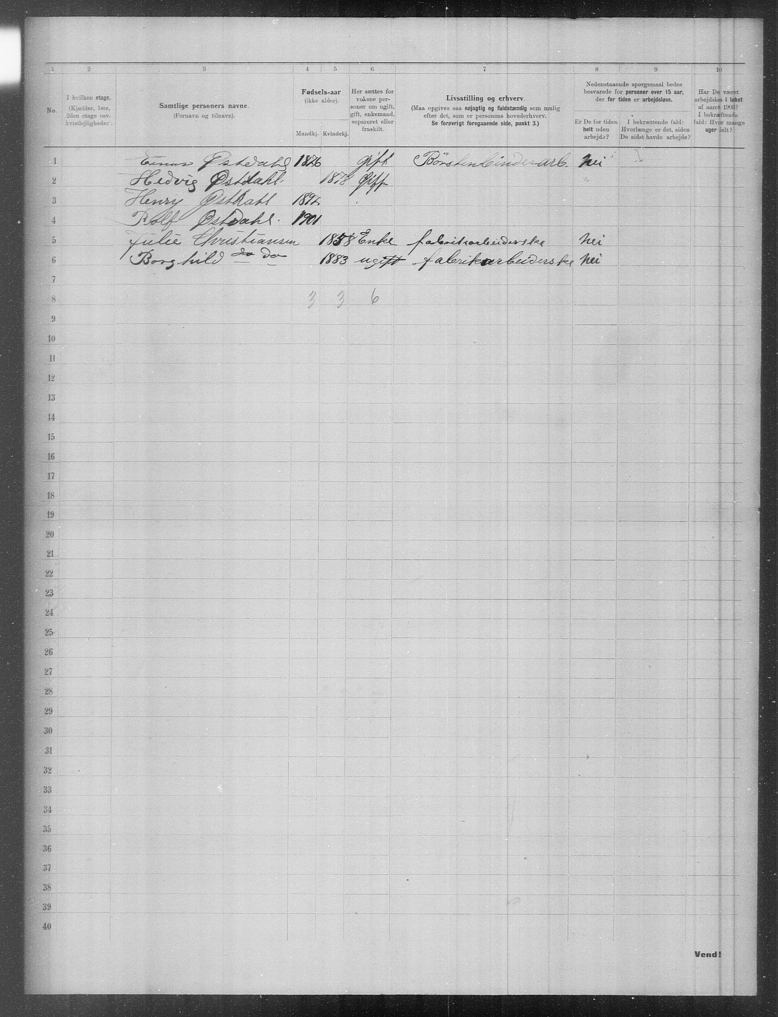 OBA, Municipal Census 1903 for Kristiania, 1903, p. 9169