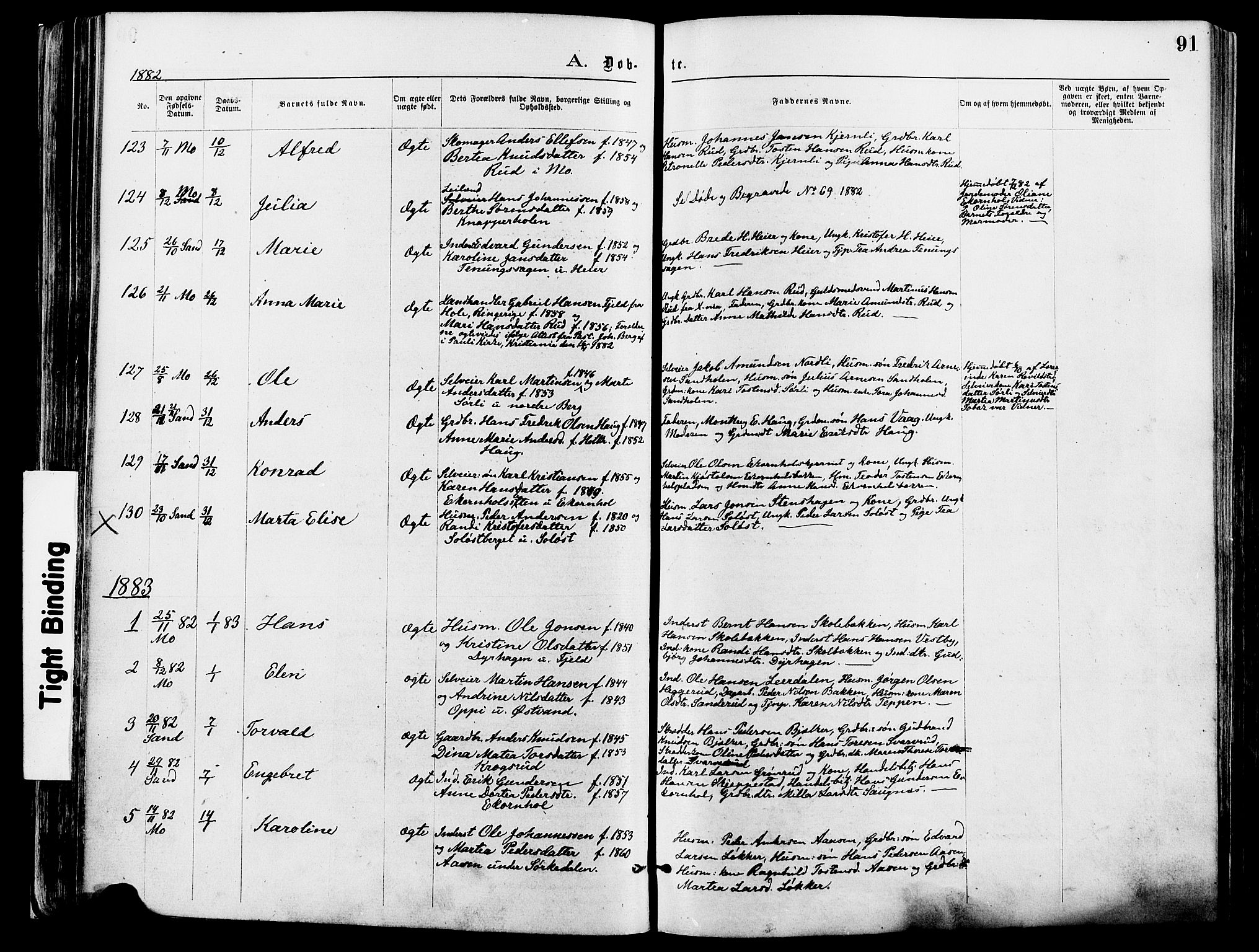 Nord-Odal prestekontor, AV/SAH-PREST-032/H/Ha/Haa/L0005: Parish register (official) no. 5, 1874-1885, p. 91