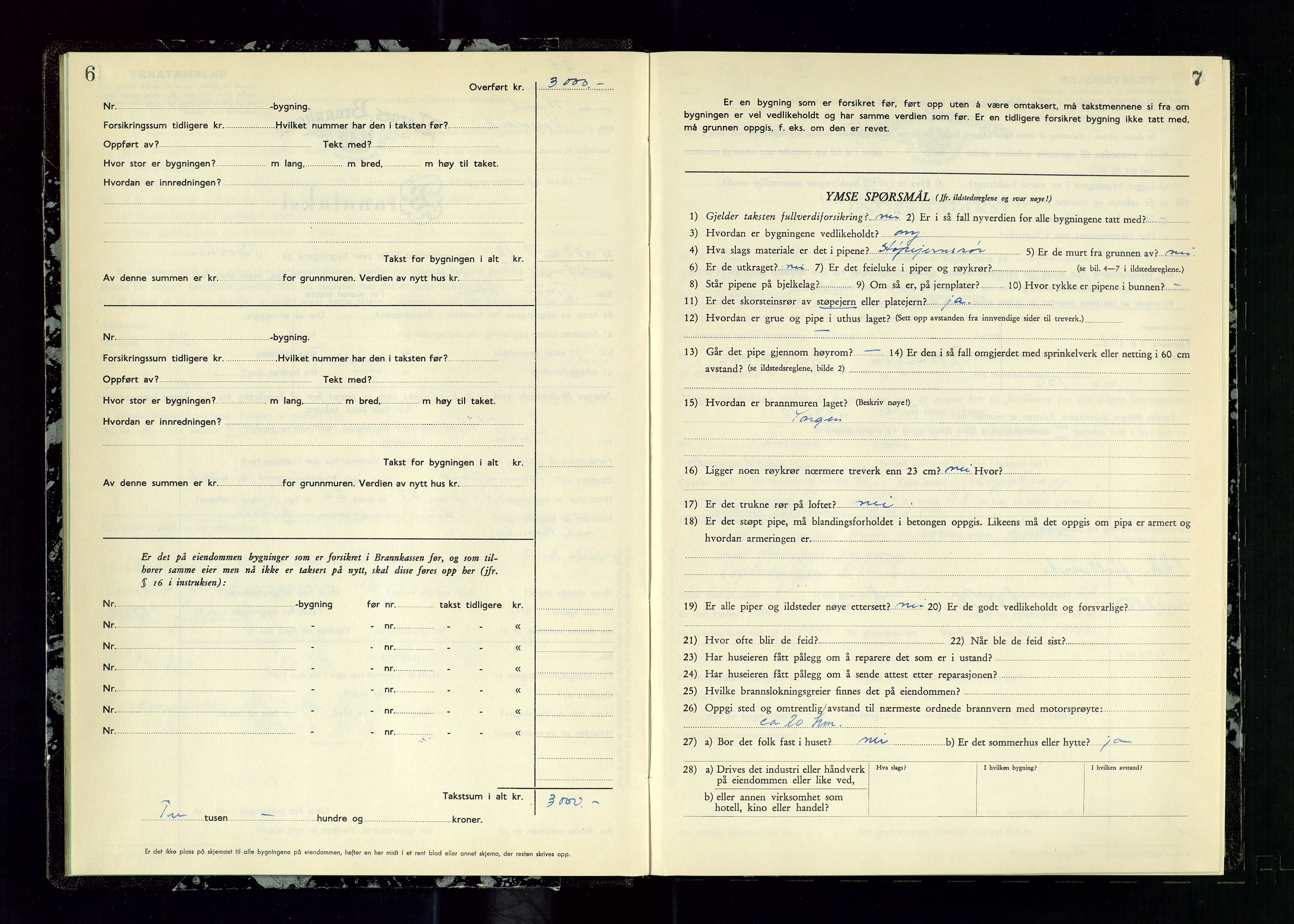 Strand og Forsand lensmannskontor, SAST/A-100451/Gob/L0003: Branntakstprotokoll, 1953-1955, p. 6-7