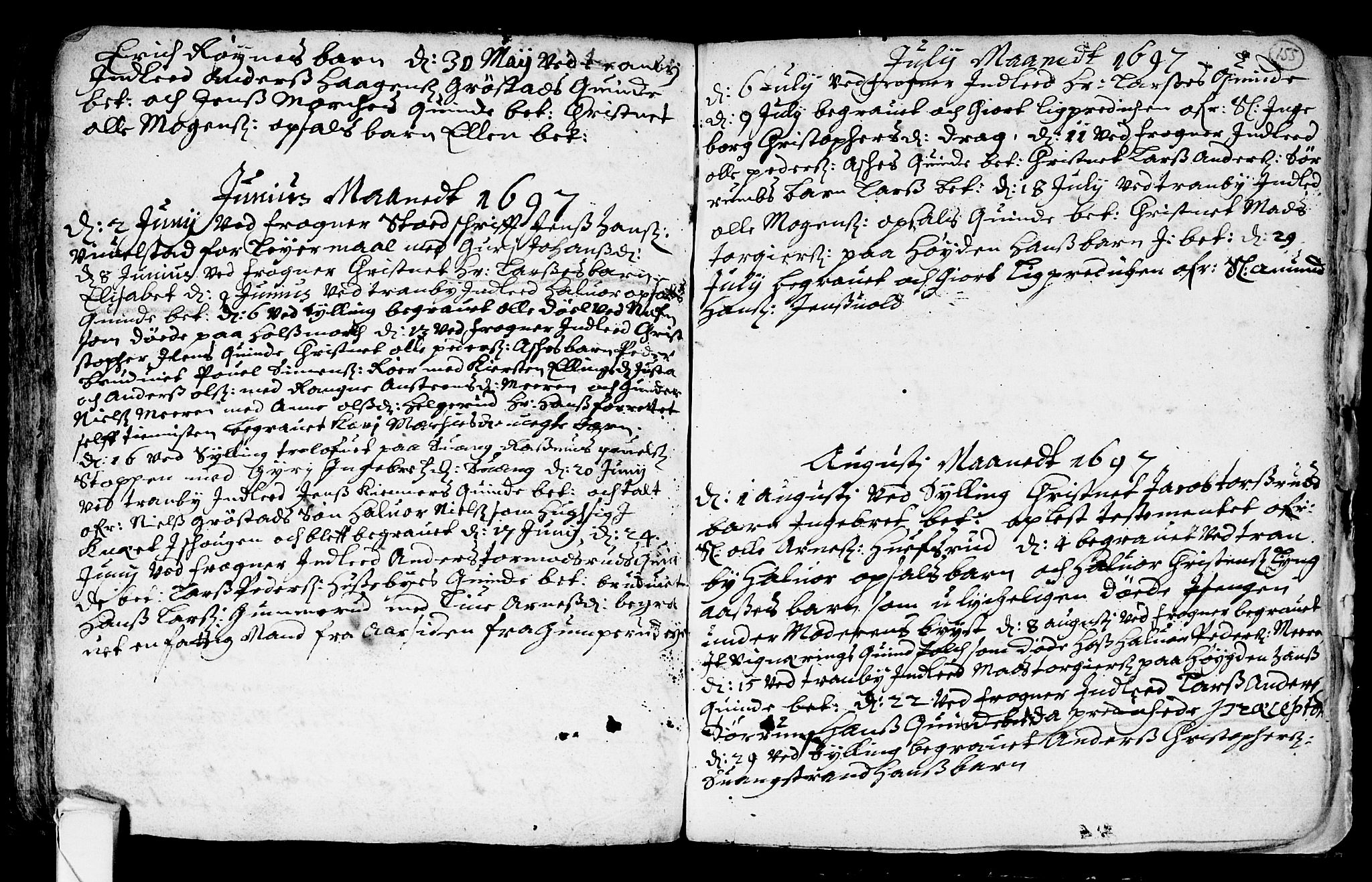 Lier kirkebøker, AV/SAKO-A-230/F/Fa/L0001: Parish register (official) no. I 1, 1672-1701, p. 155