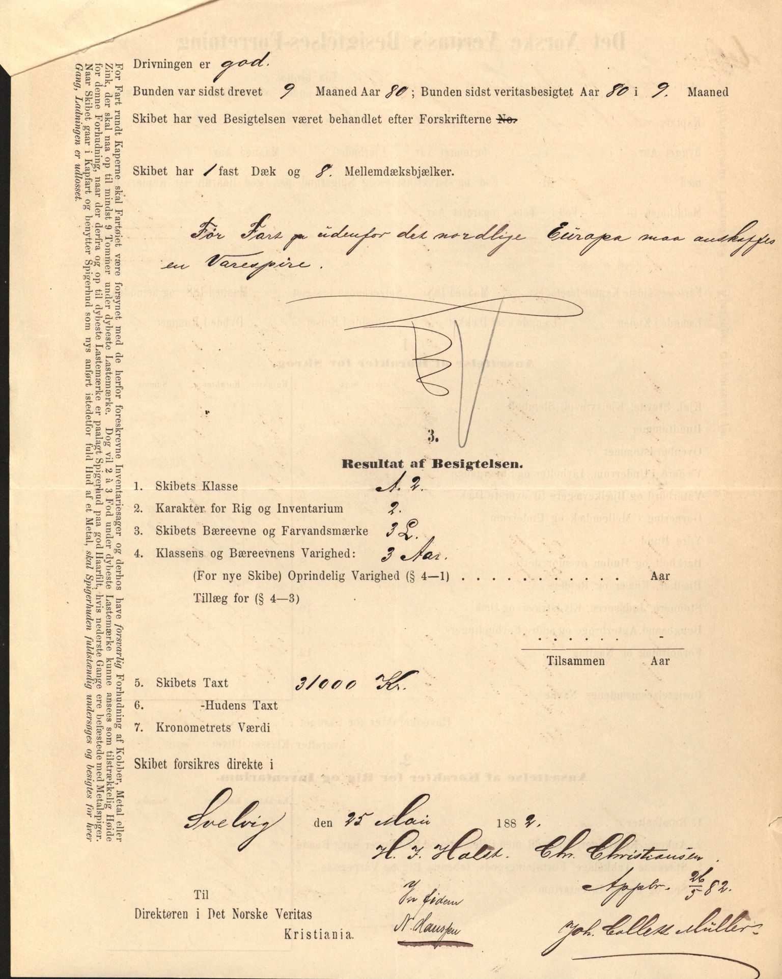 Pa 63 - Østlandske skibsassuranceforening, VEMU/A-1079/G/Ga/L0016/0014: Havaridokumenter / Palmen, Prindsesse Gyda, Eralo, Esmeralda, Sophie, 1883, p. 32