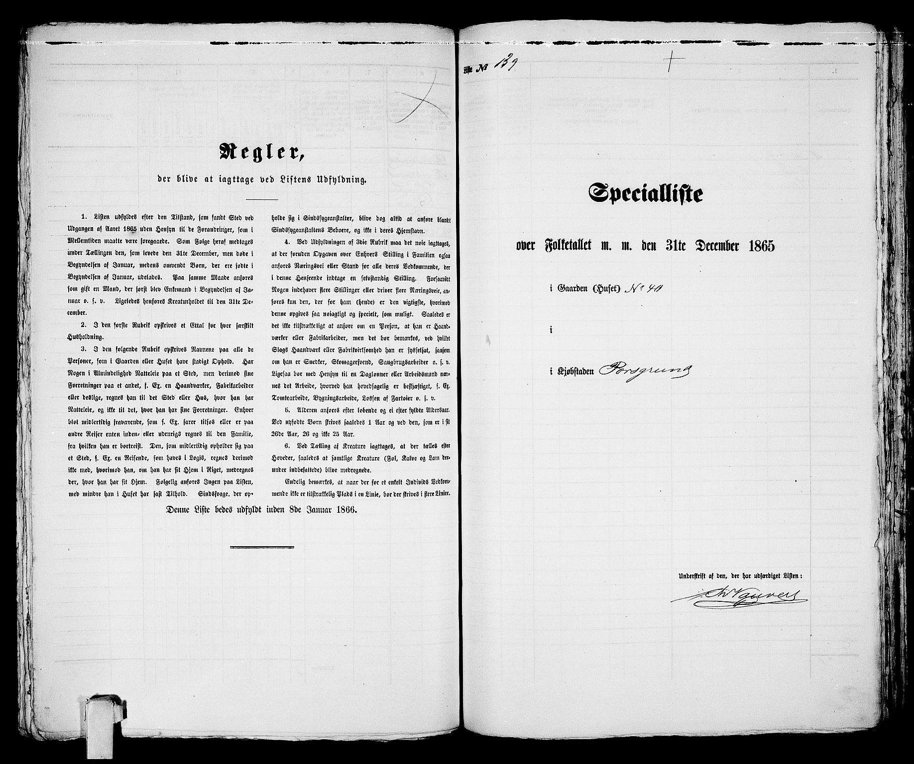 RA, 1865 census for Porsgrunn, 1865, p. 286