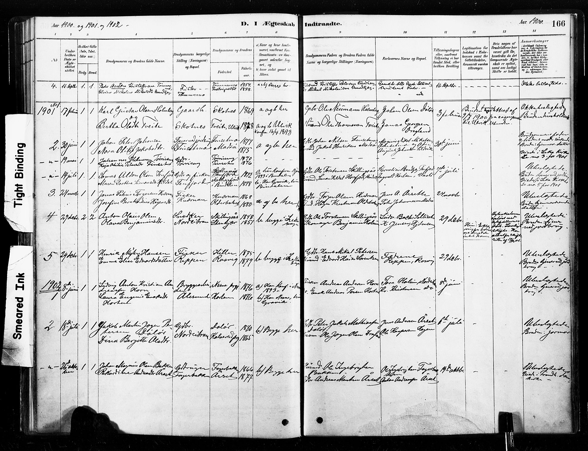 Ministerialprotokoller, klokkerbøker og fødselsregistre - Nord-Trøndelag, SAT/A-1458/789/L0705: Parish register (official) no. 789A01, 1878-1910, p. 166