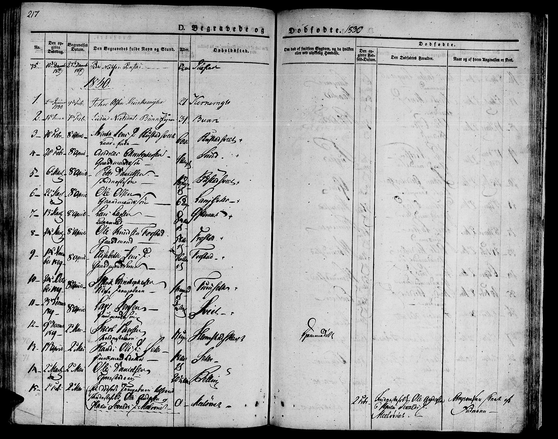 Ministerialprotokoller, klokkerbøker og fødselsregistre - Sør-Trøndelag, SAT/A-1456/646/L0609: Parish register (official) no. 646A07, 1826-1838, p. 217