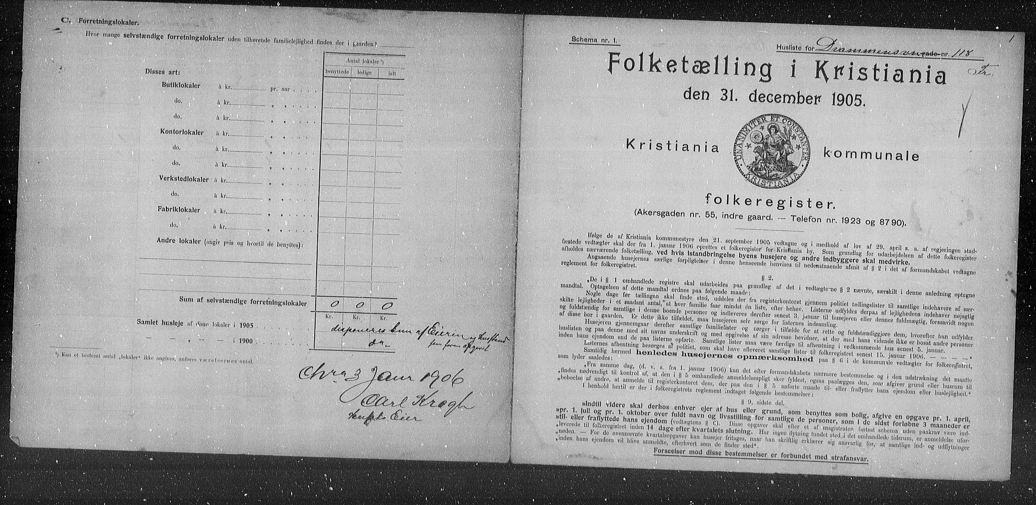 OBA, Municipal Census 1905 for Kristiania, 1905, p. 8936