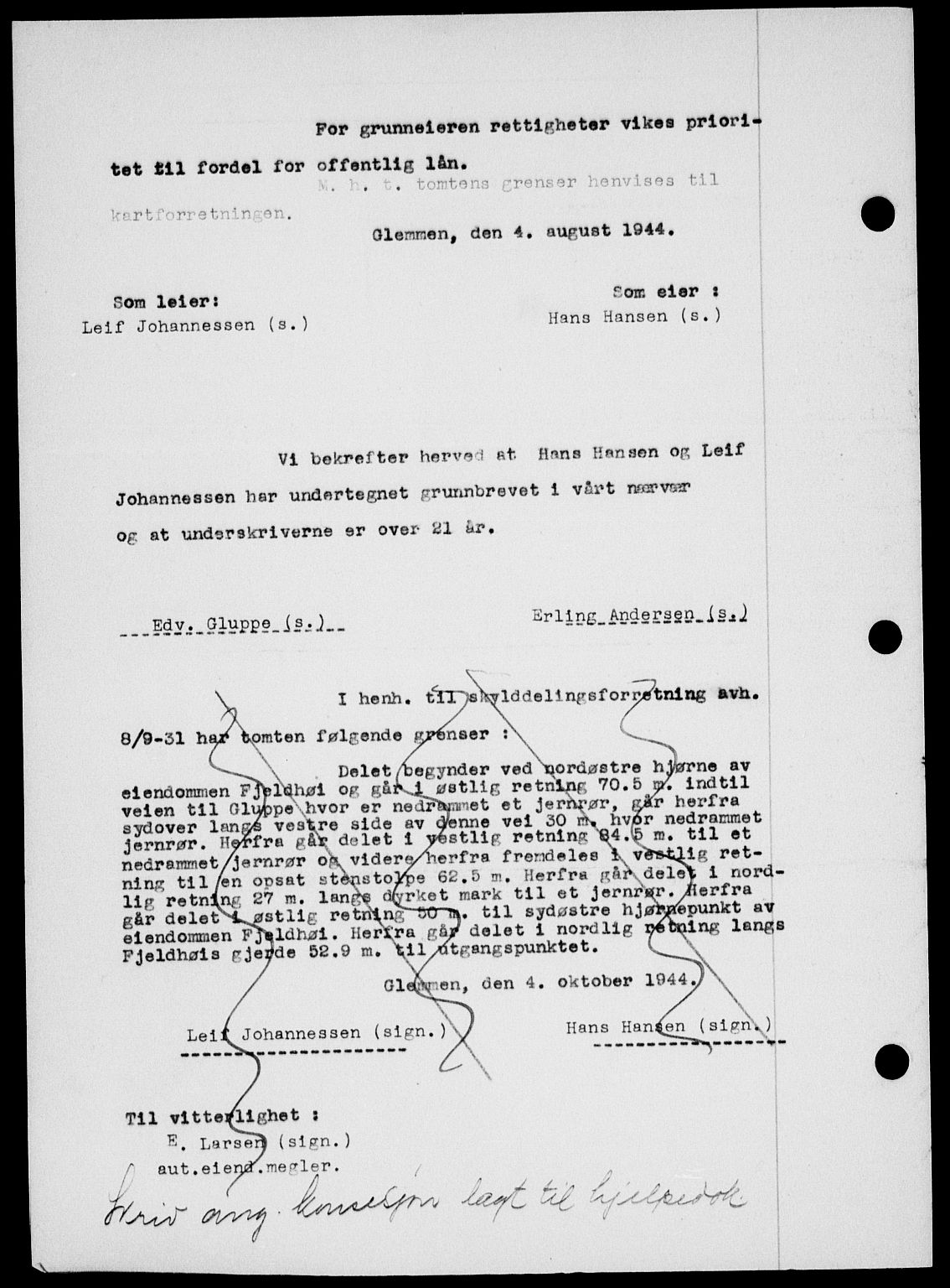 Onsøy sorenskriveri, SAO/A-10474/G/Ga/Gab/L0014: Mortgage book no. II A-14, 1944-1945, Diary no: : 112/1945
